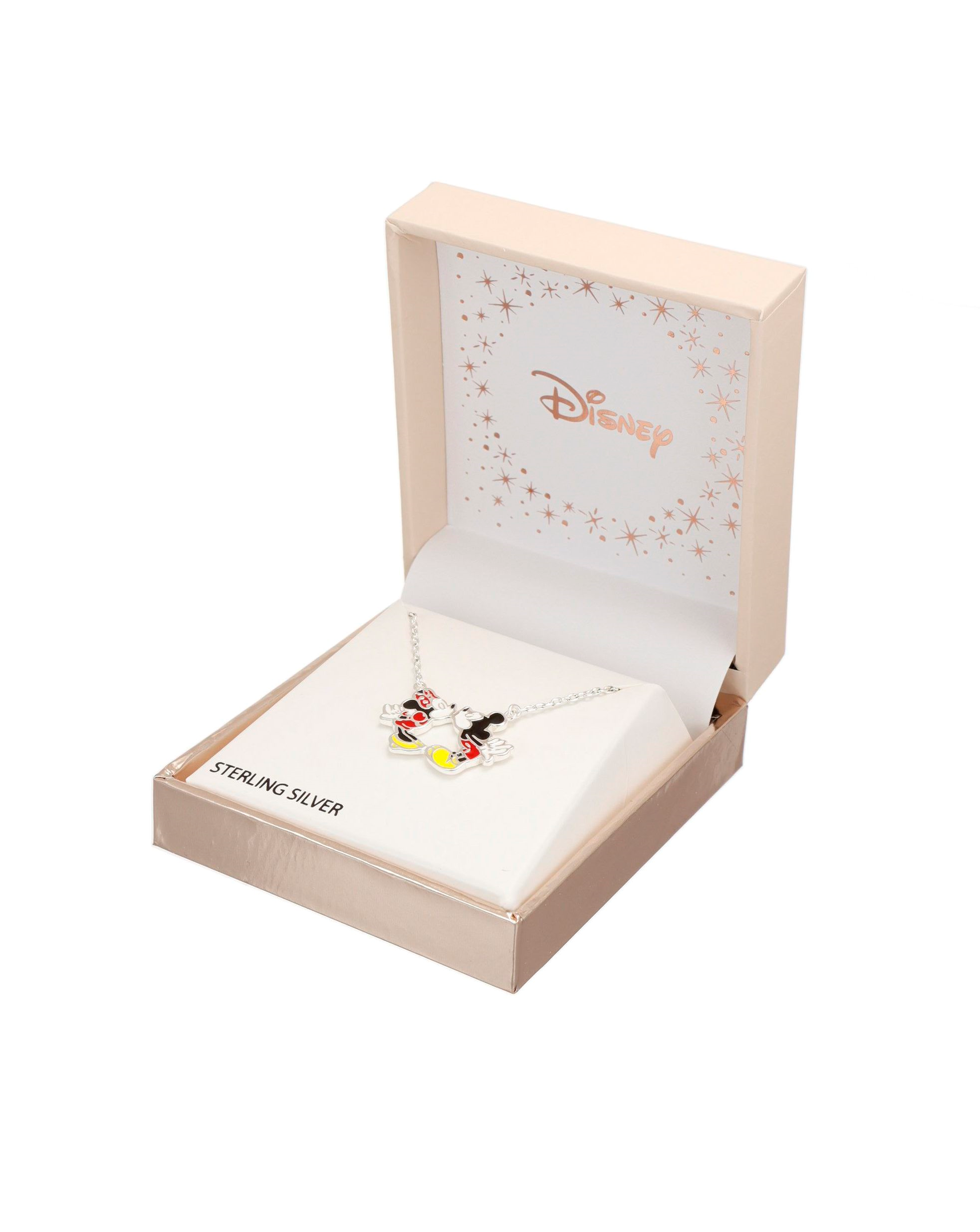Srebrny naszyjnik Myszka Mickey i Minnie, próba 925