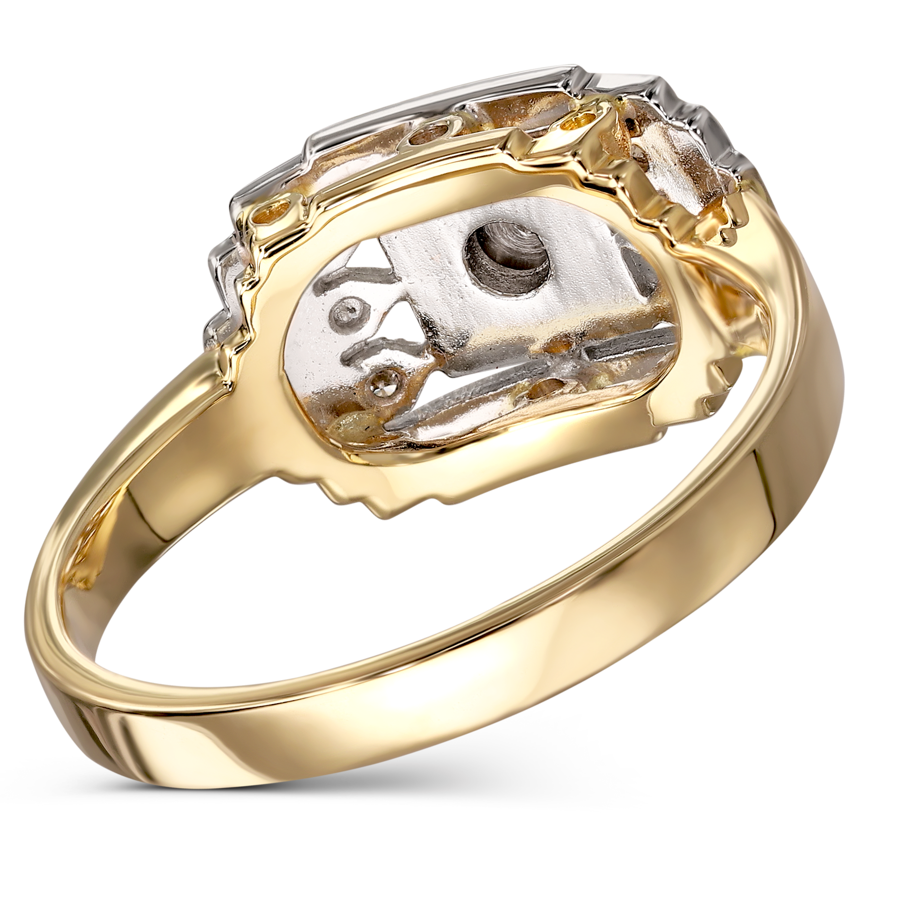 Pierścionek złoty z diamentami naturalnymi 0,075 ct, rozmiar 15, próba 585