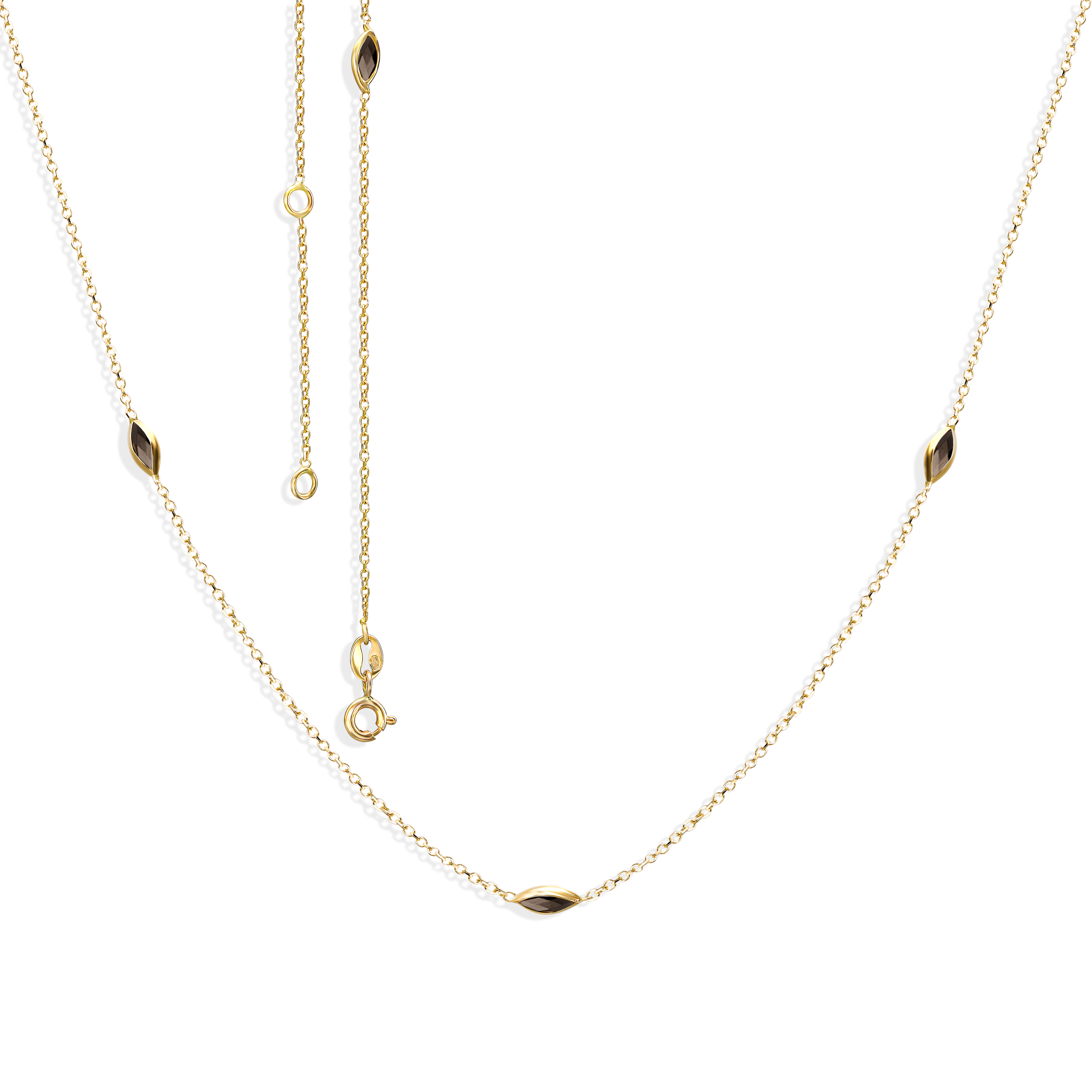 Złoty naszyjnik z czarnymi cyrkoniami, próba 585