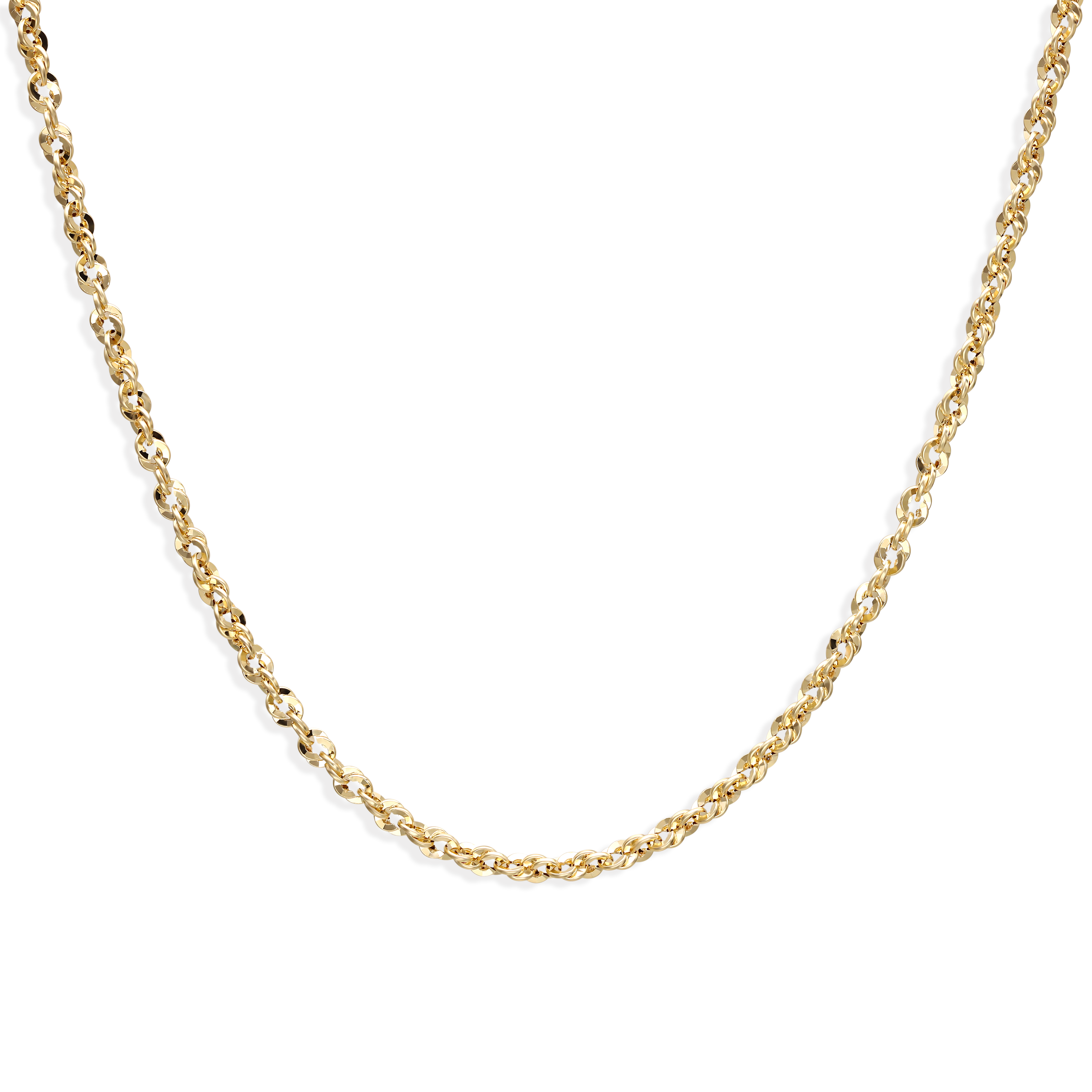 Złoty łańcuch korda diamentowana długości 50 cm, próba 585