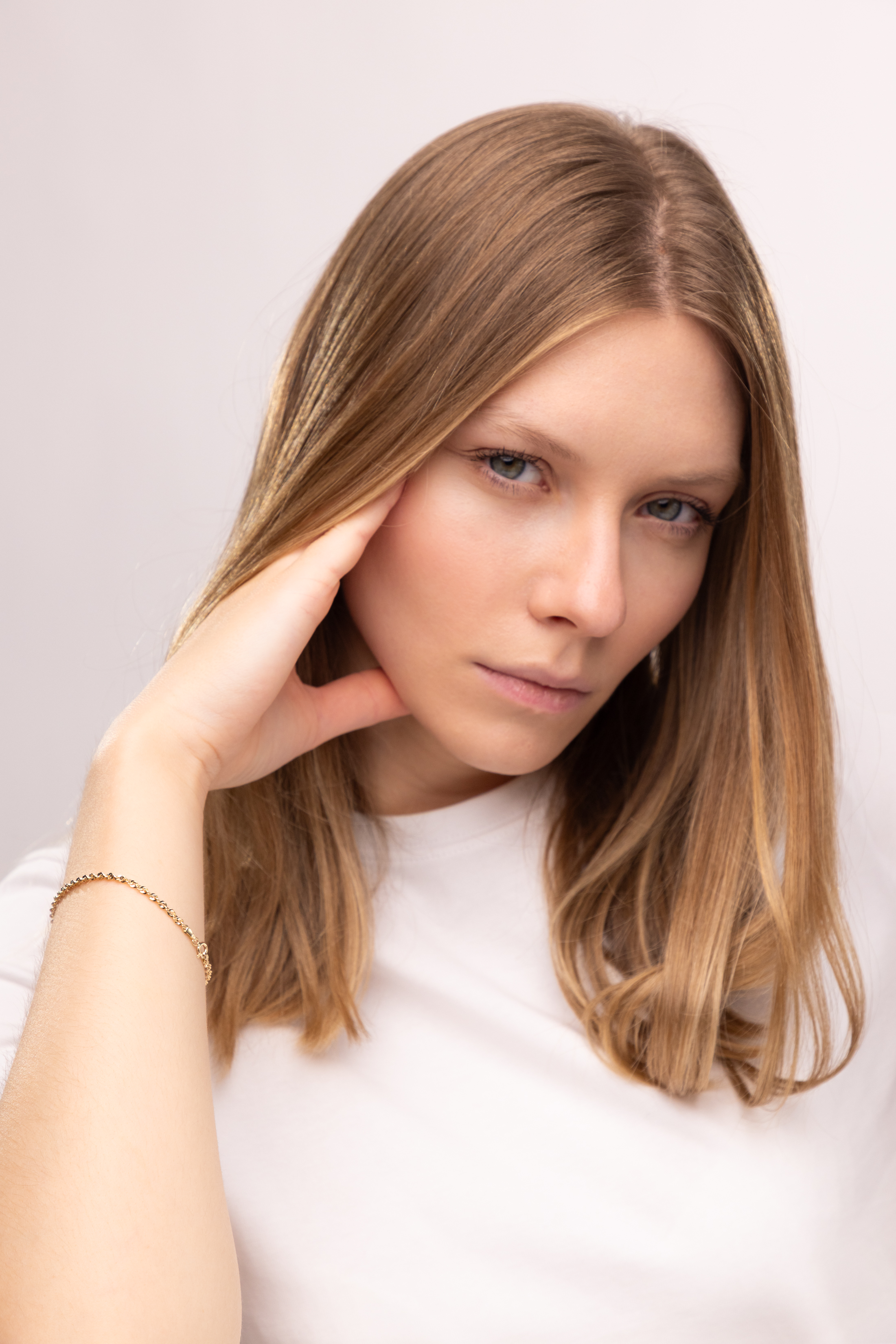 Damska bransoleta złota o splocie korda diamentowana, długość 19 cm, próba 585