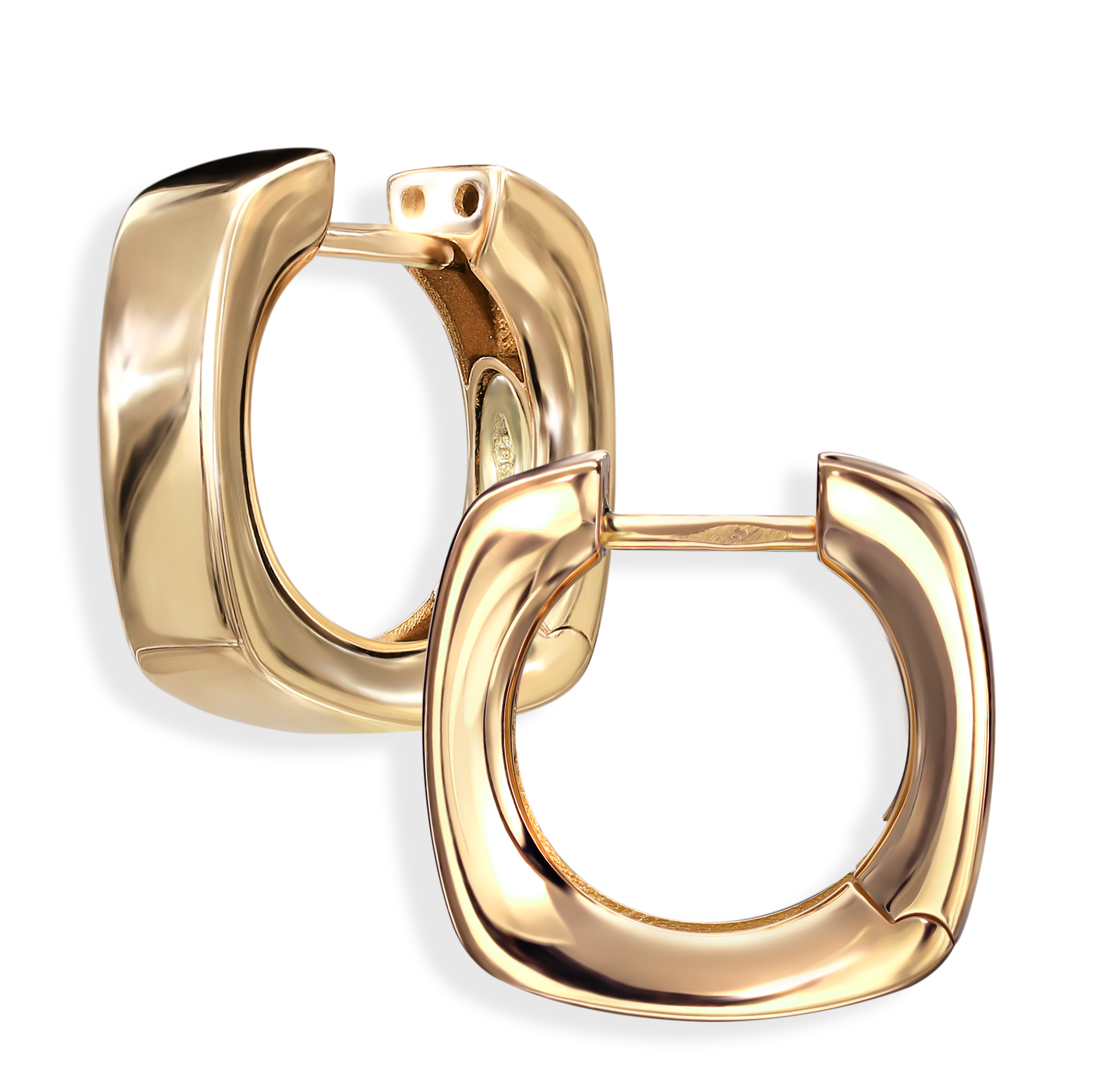 Złote szerokie kolczyki koła, próba 585