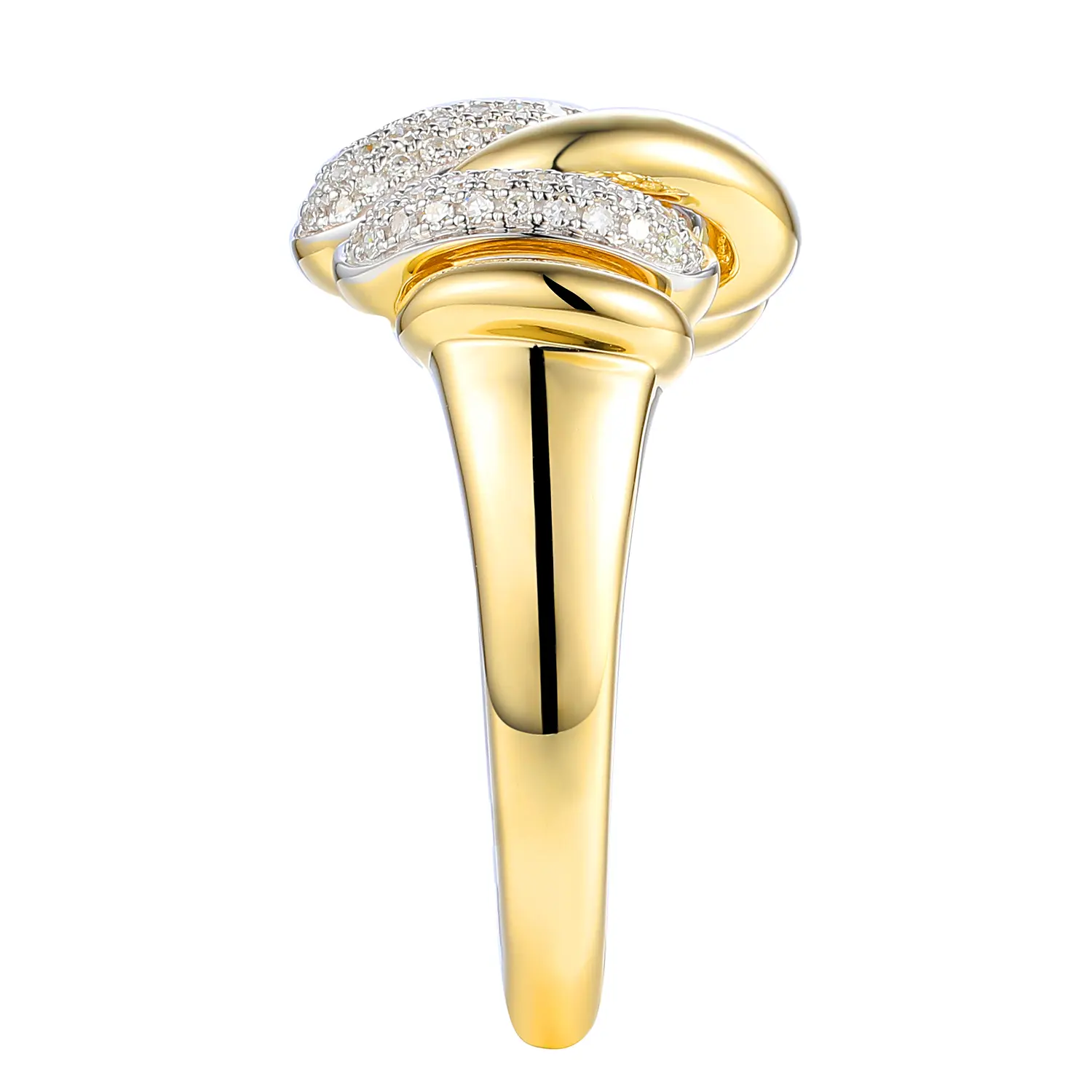 Designerski pierścionek złoty z diamentami naturalnymi 0.31 ct, próba 585