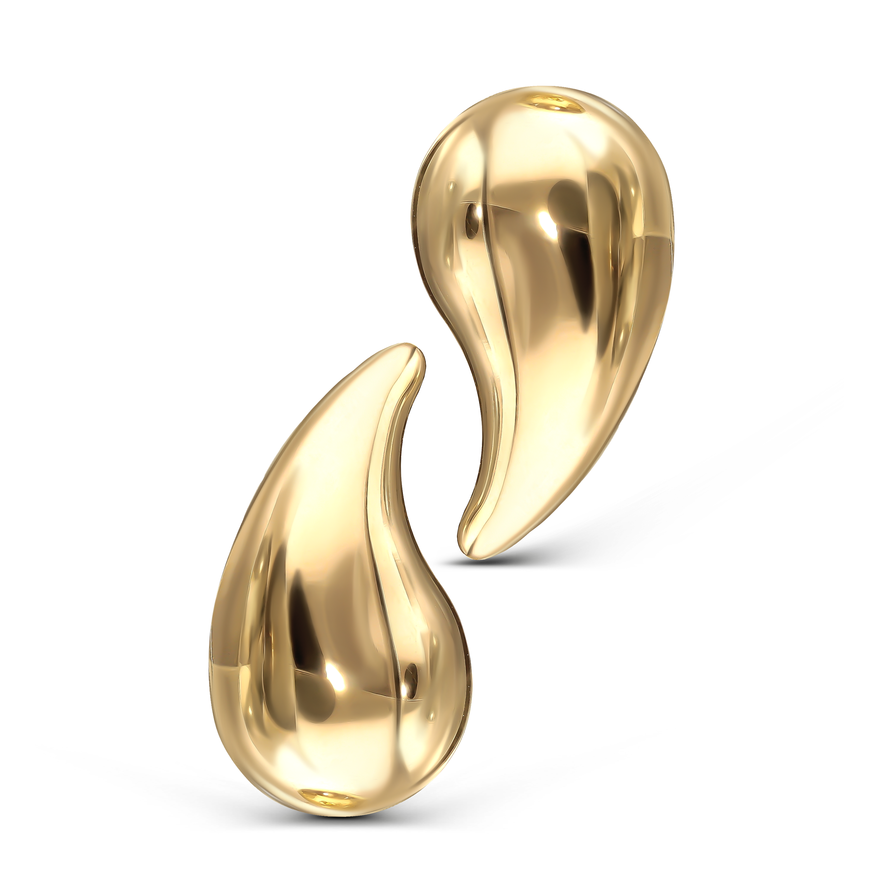 Kolczyki złote łezki na sztyfcie, próba 585