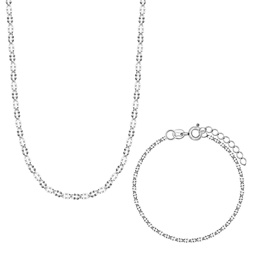 Komplet biżuterii srebrnej naszyjnik i bransoleta, próba 925