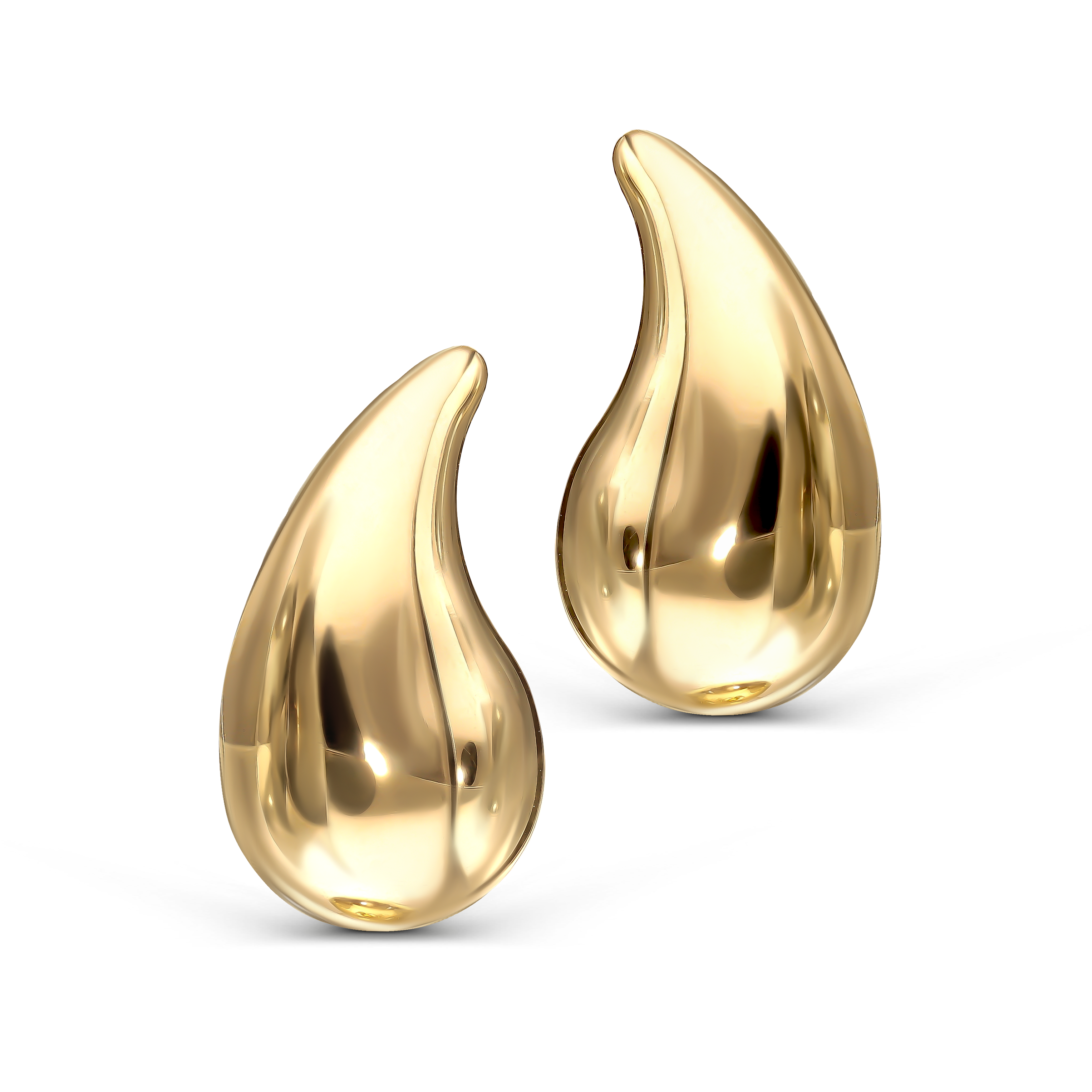 Kolczyki złote łezki na sztyfcie, próba 585