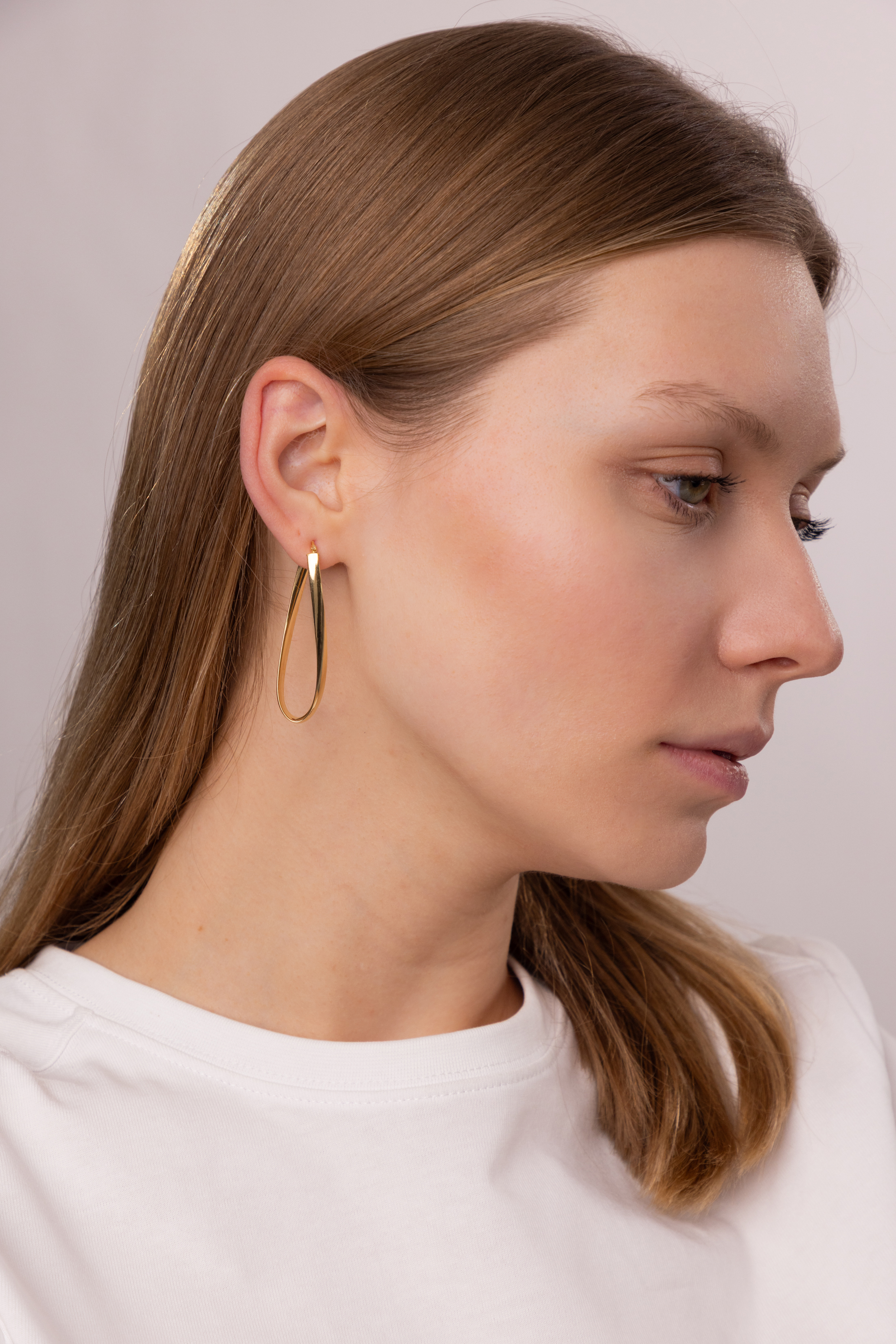 Kolczyki złote wiszące pętle, próba 585