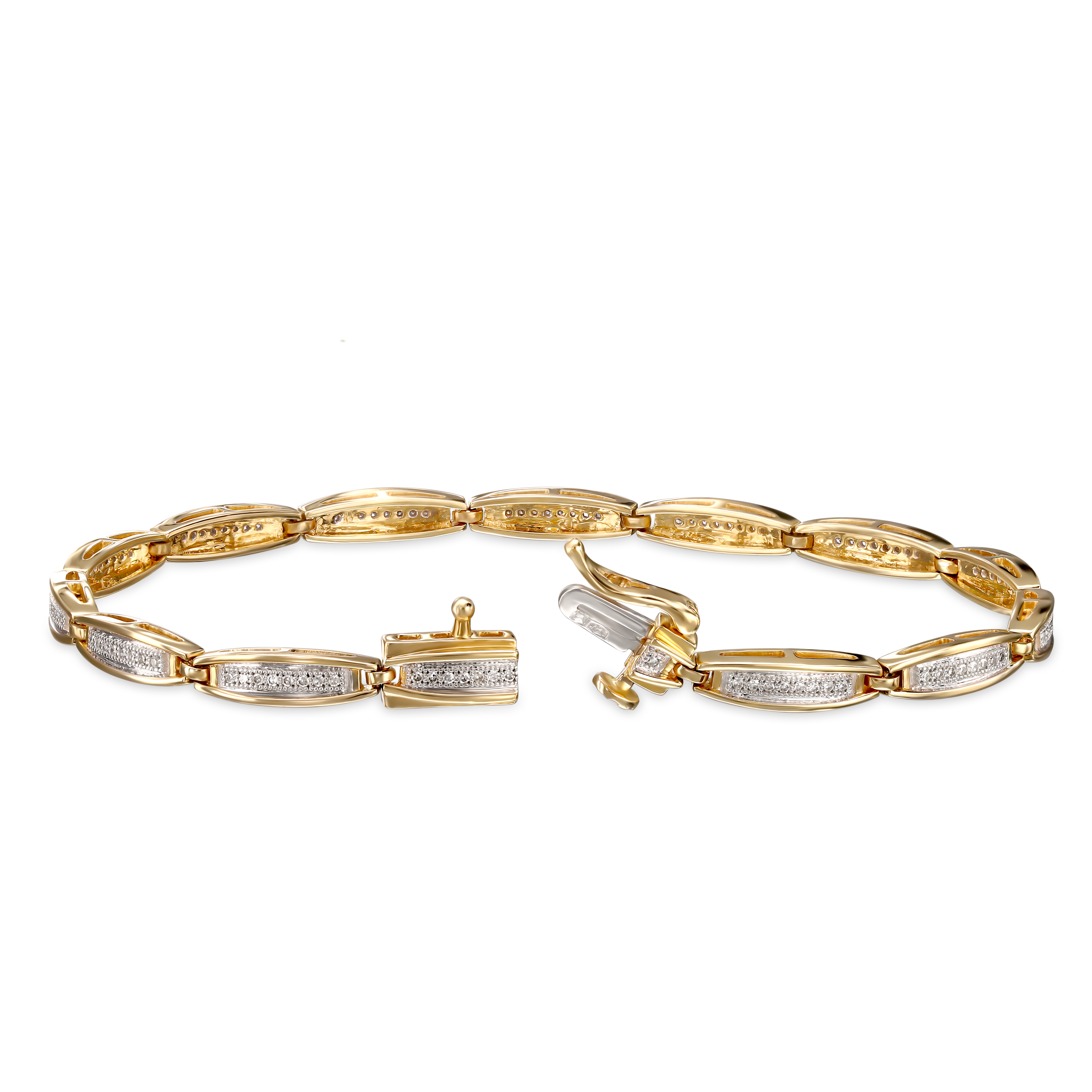 Elegancka złota bransoleta z diamentami naturalnymi, próba 585