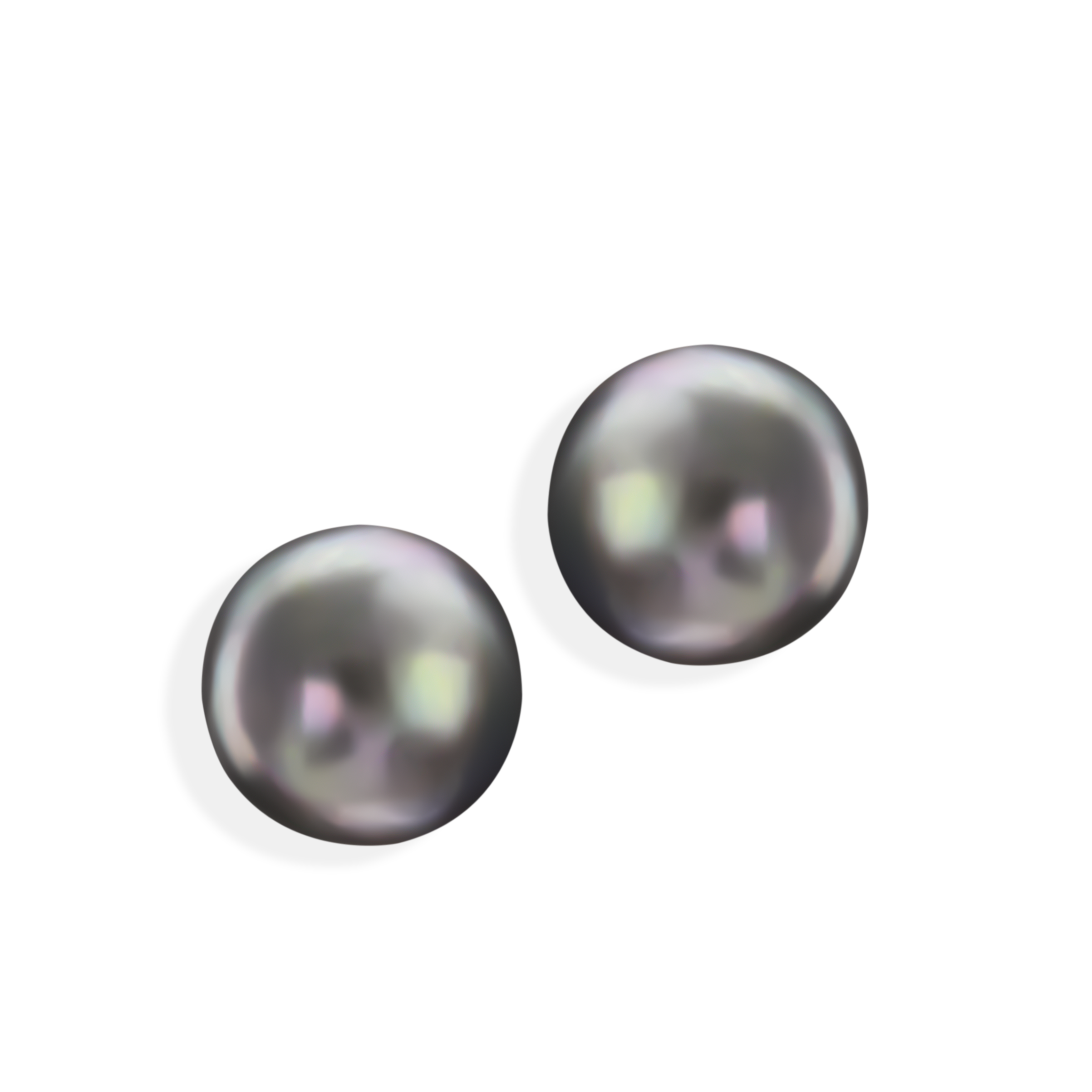 Kolczyki srebrne sztyfty z ciemnych pereł słodkowodnych, próba 925