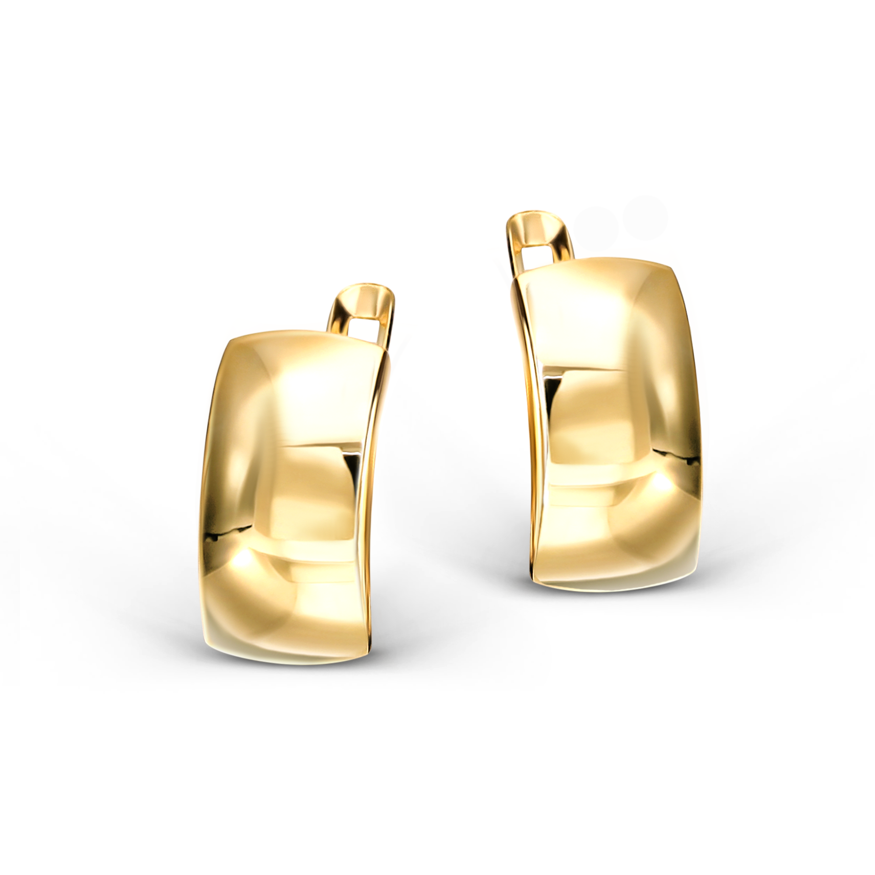 Złote, gładkie kolczyki na angielskim zapięciu, próba 585