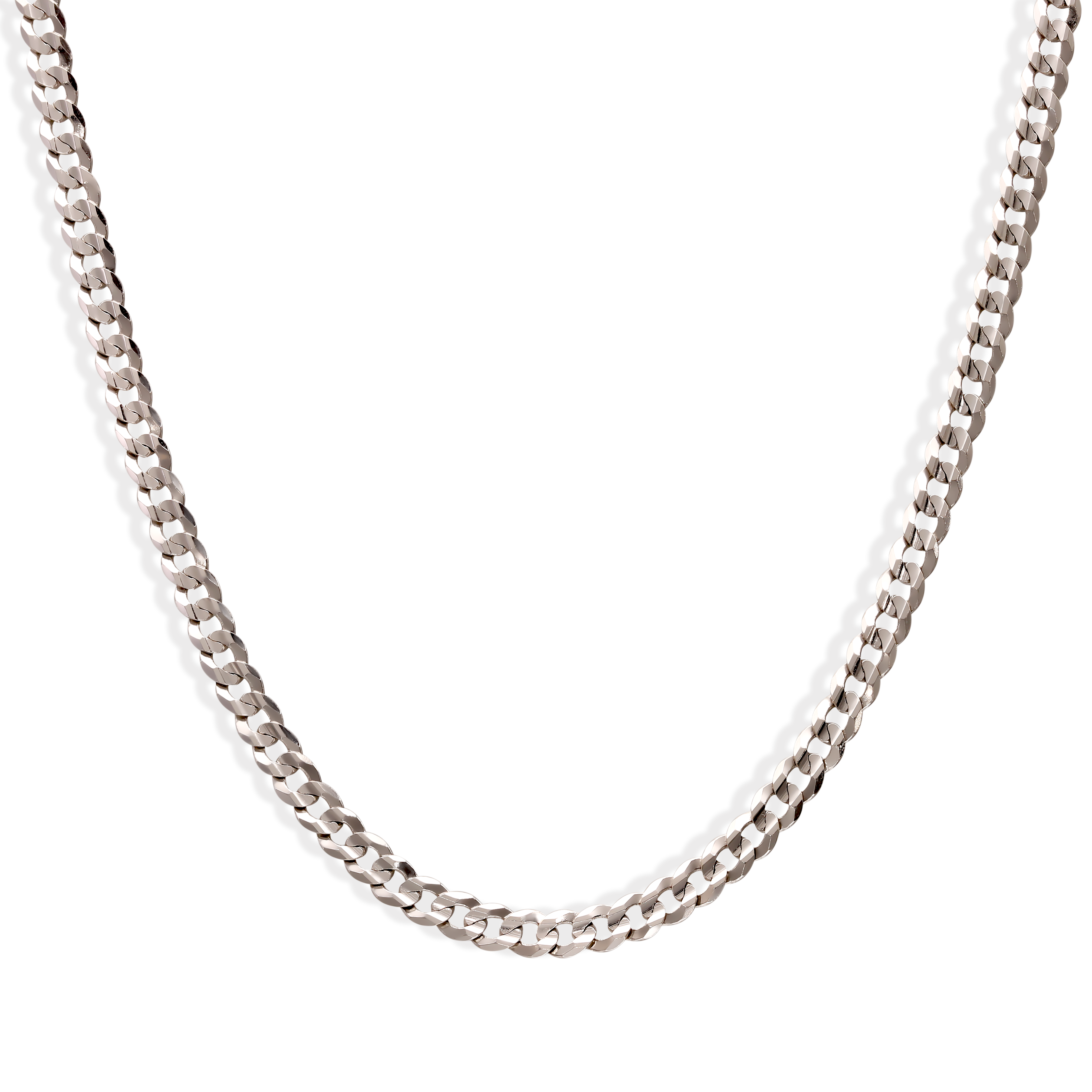 Łańcuszek z białego złota pancerka pełna okrągła, szerokość 3,2 mm, długość 50 cm, próba 585