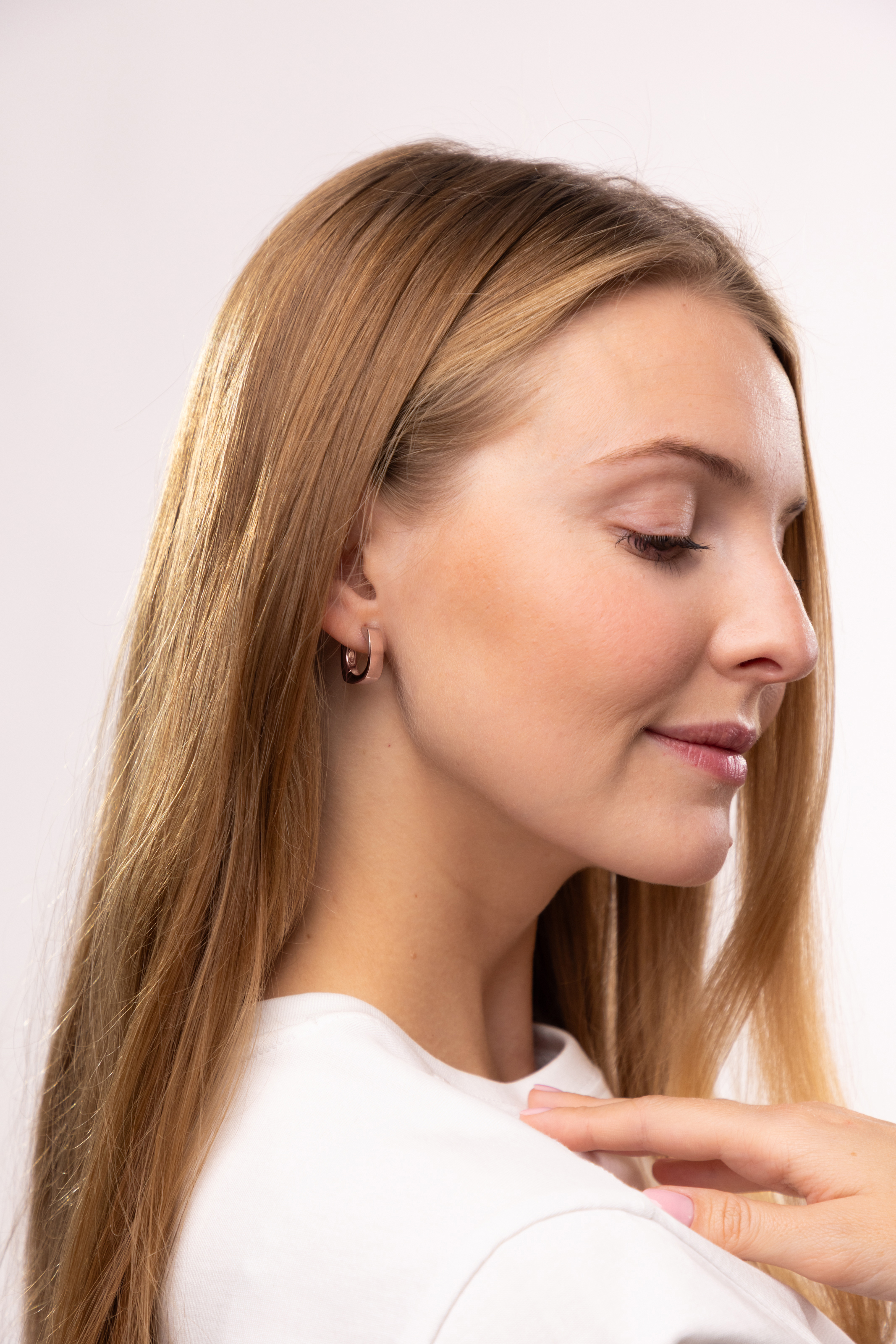 Szerokie kolczyki koła z różowego złota, próba 585