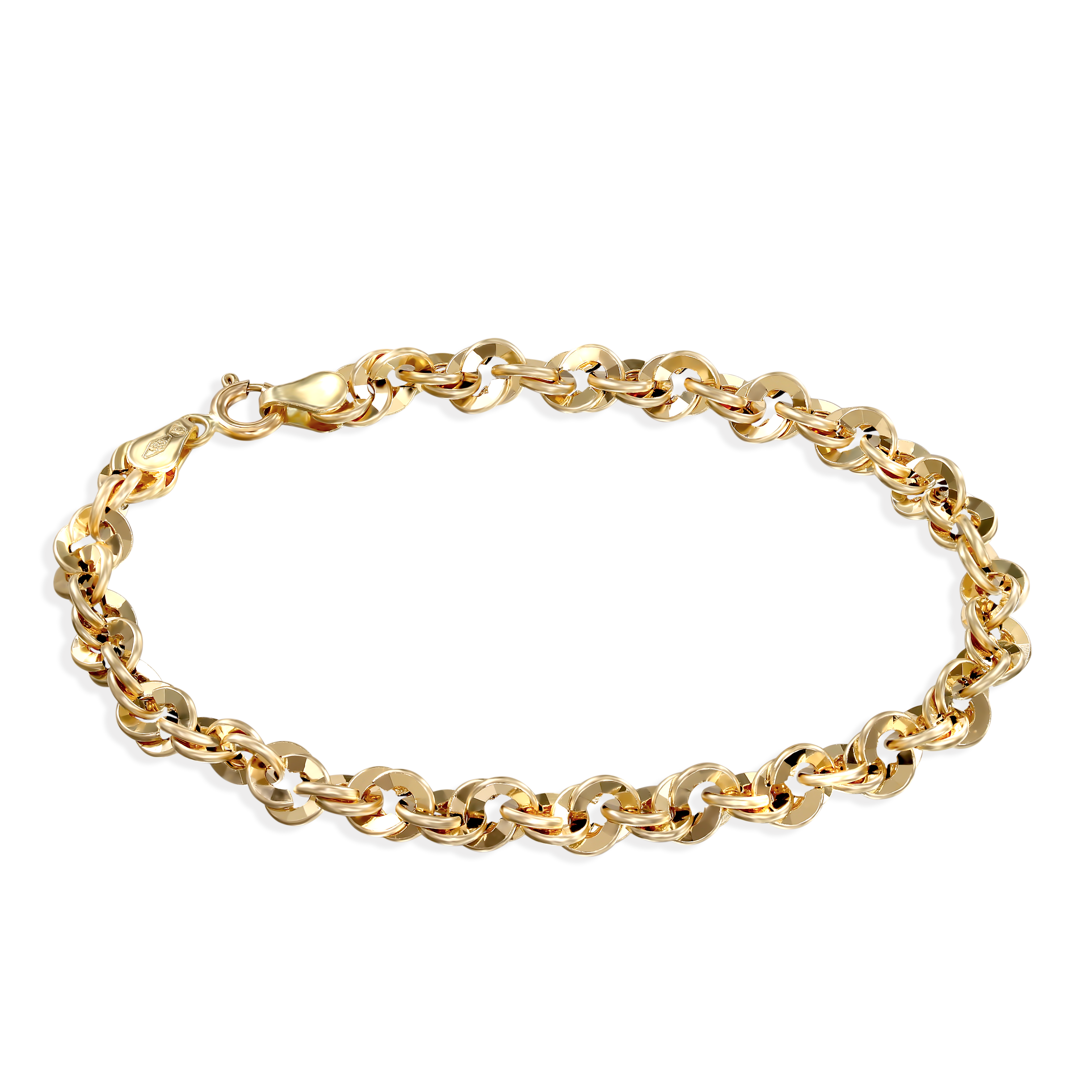 Bransoleta złota korda diamentowana 5,35 mm, długość 19 cm, próba 585