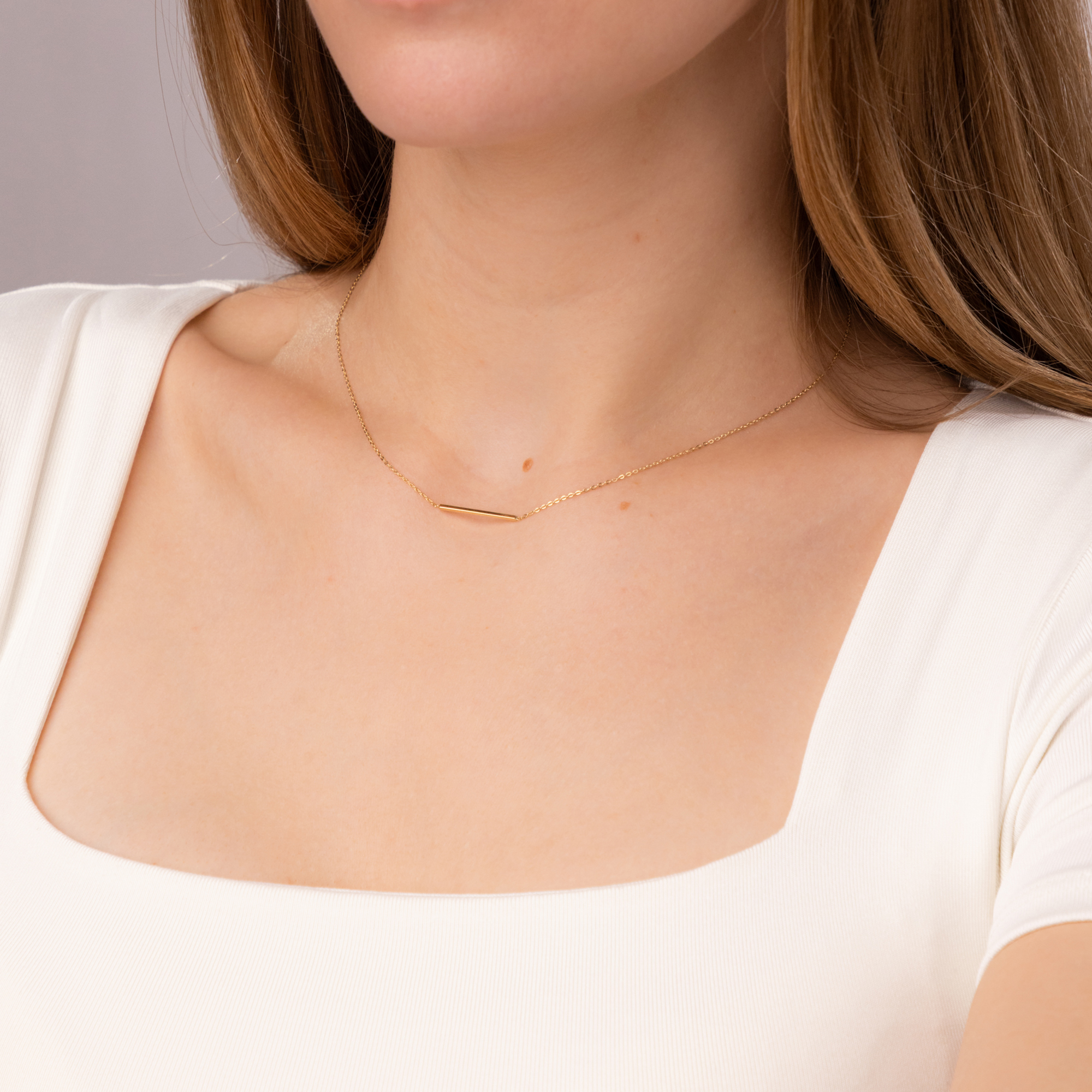 Minimalistyczny naszyjnik złoty, próba 585