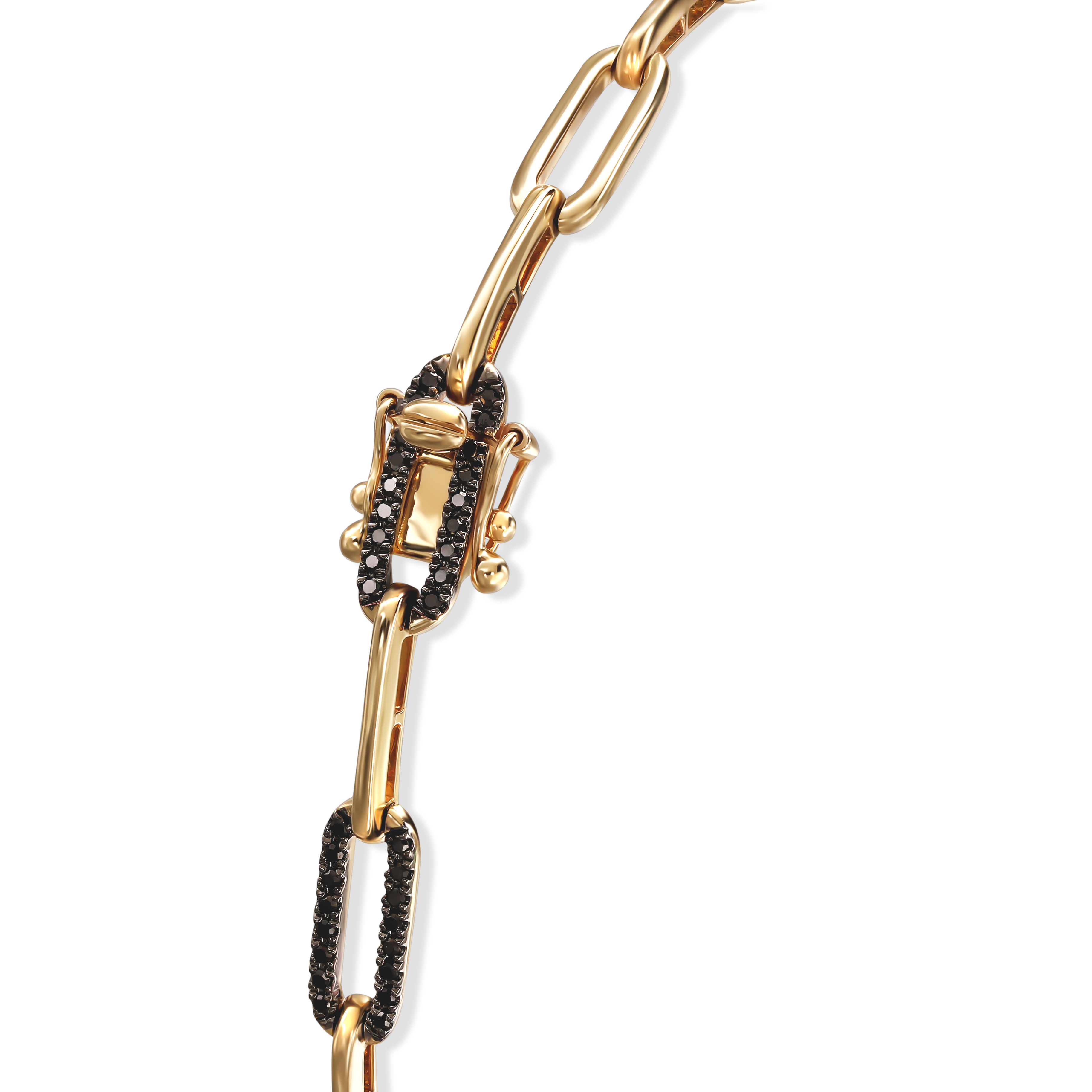Bransoleta złota ankier z czarnymi diamentami naturalnymi 0,32 ct, próba 585