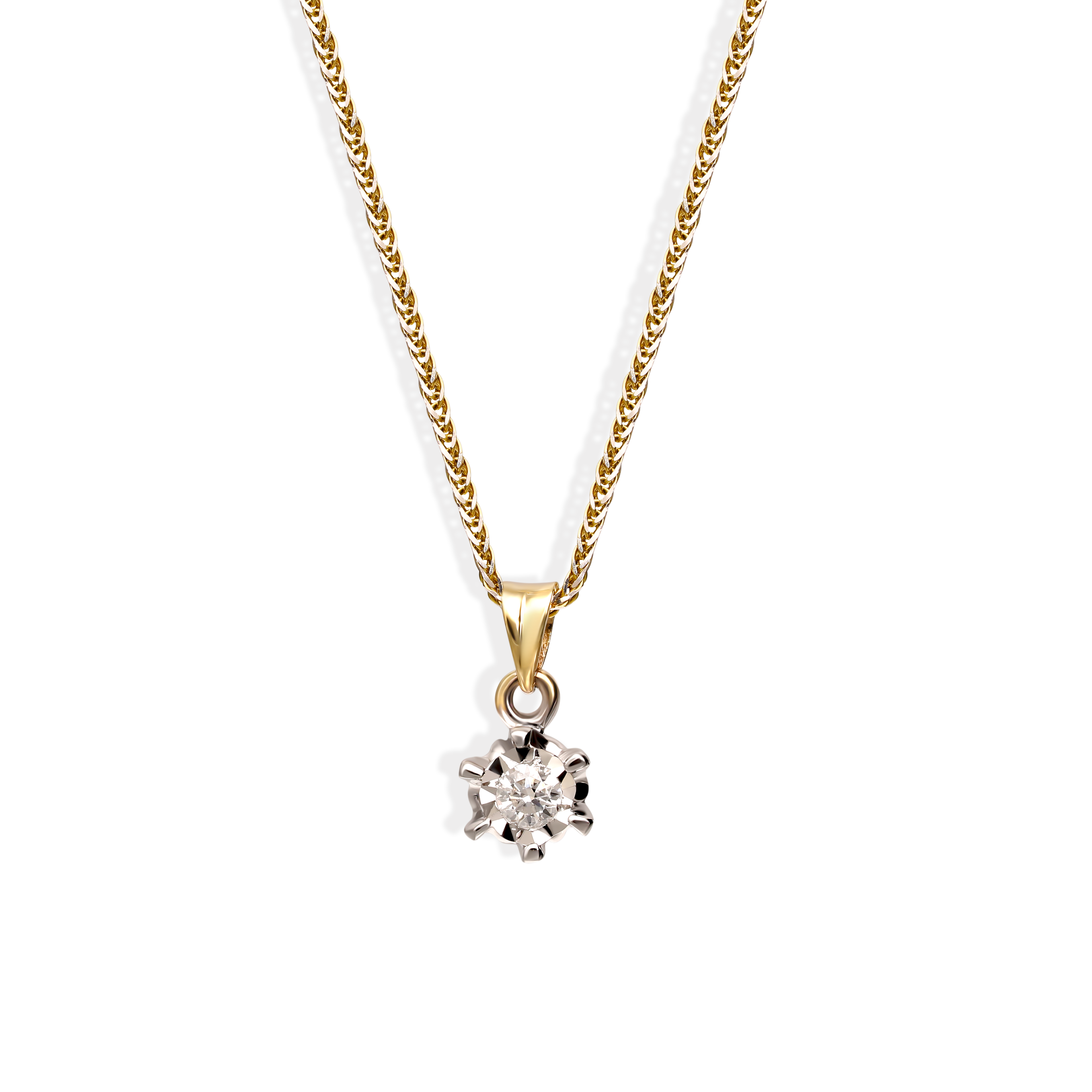 Zawieszka złota z diamentem naturalnym 0.06 ct, próba 585