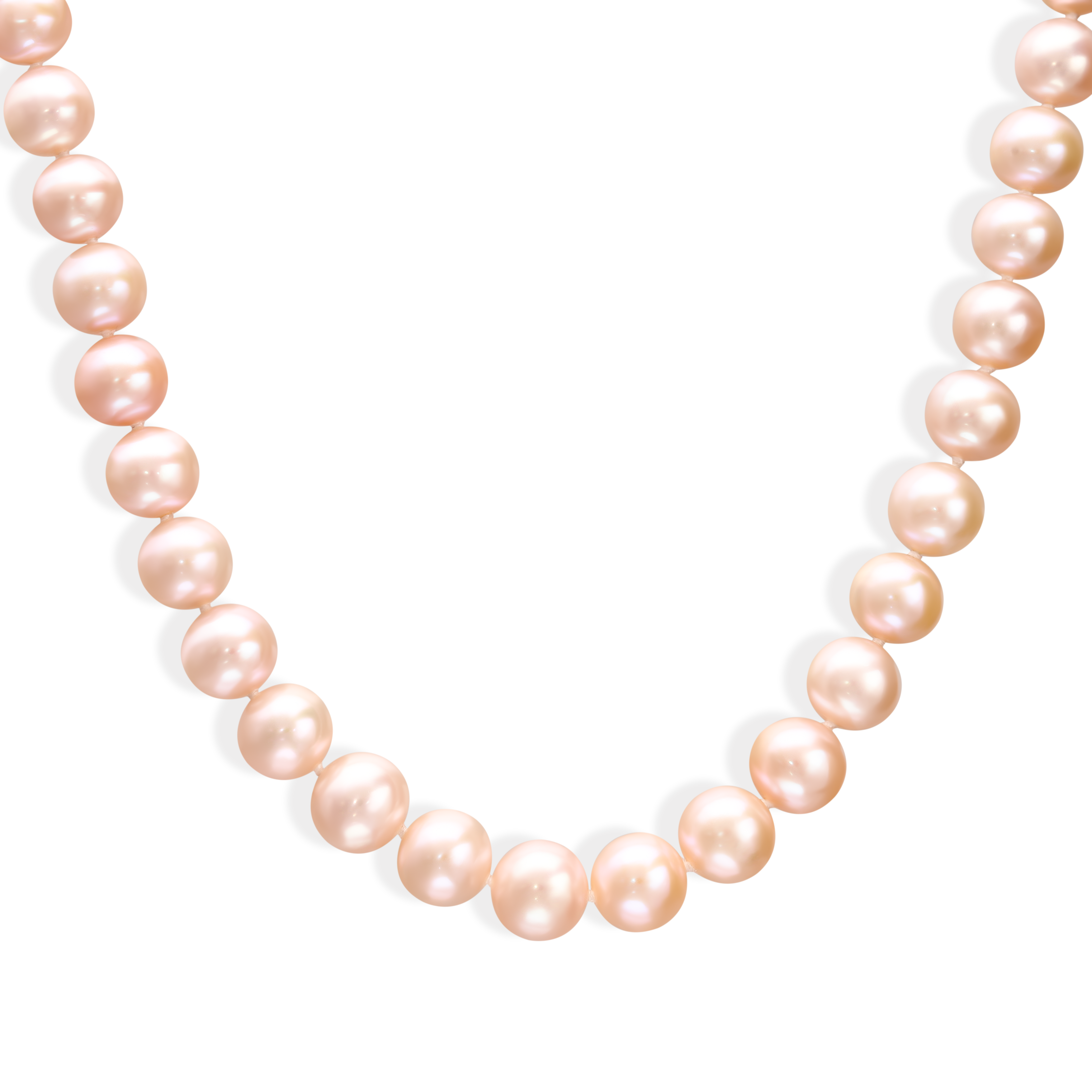 Naszyjnik z pereł słodkowodnych ze złotym zapięciem ozdobionym diamentami naturalnymi, próba 585