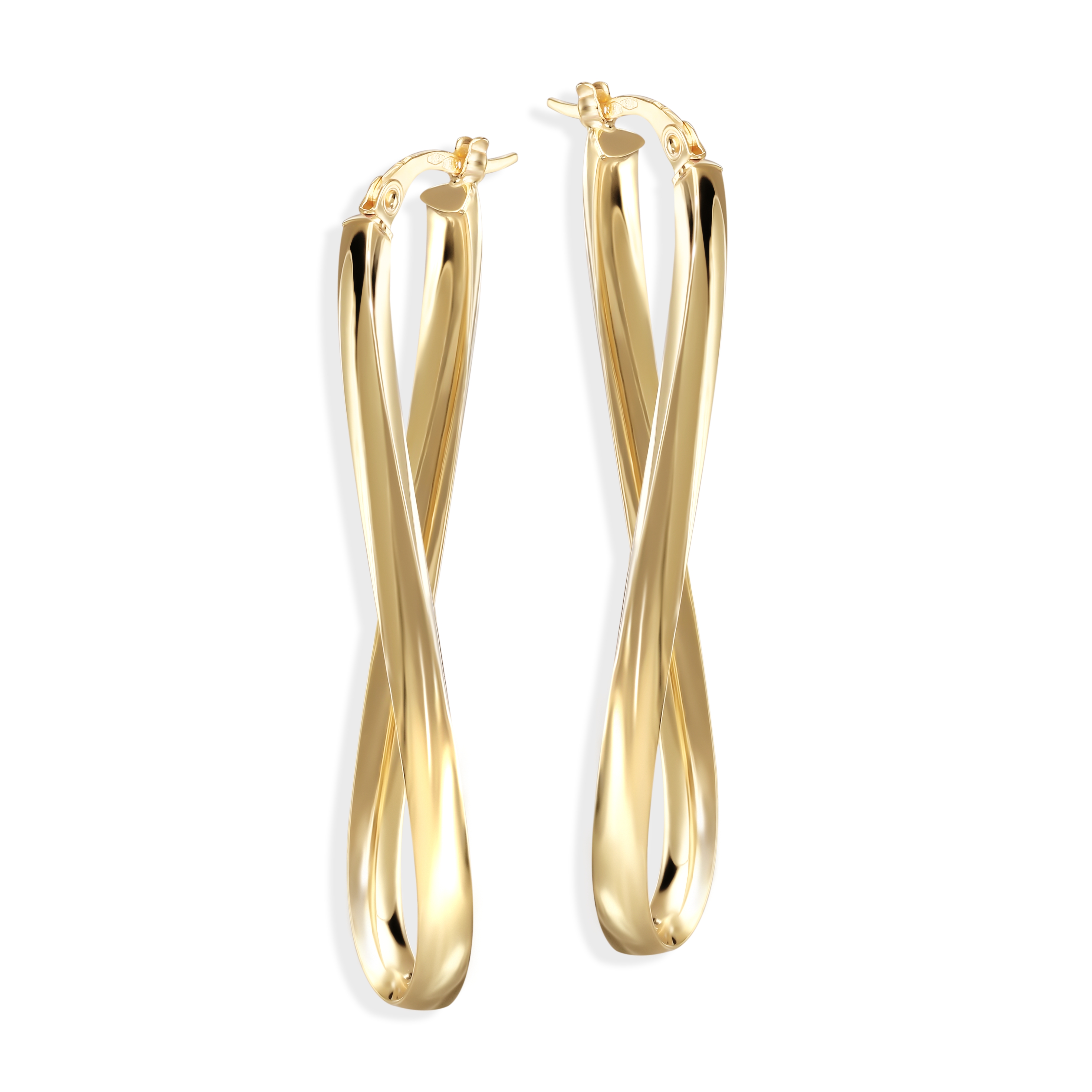 Kolczyki złote wiszące pętle, próba 585