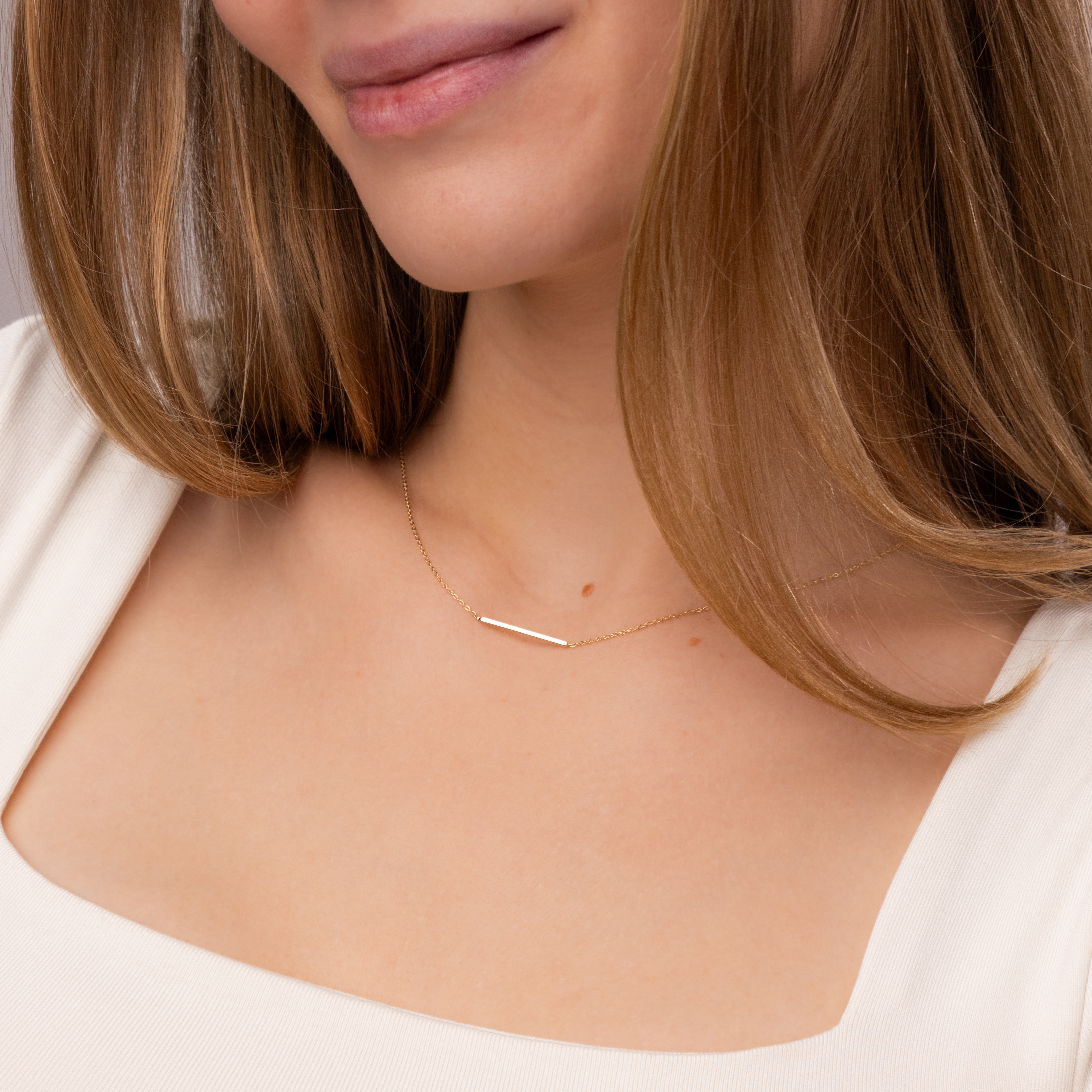 Minimalistyczny naszyjnik złoty, próba 585