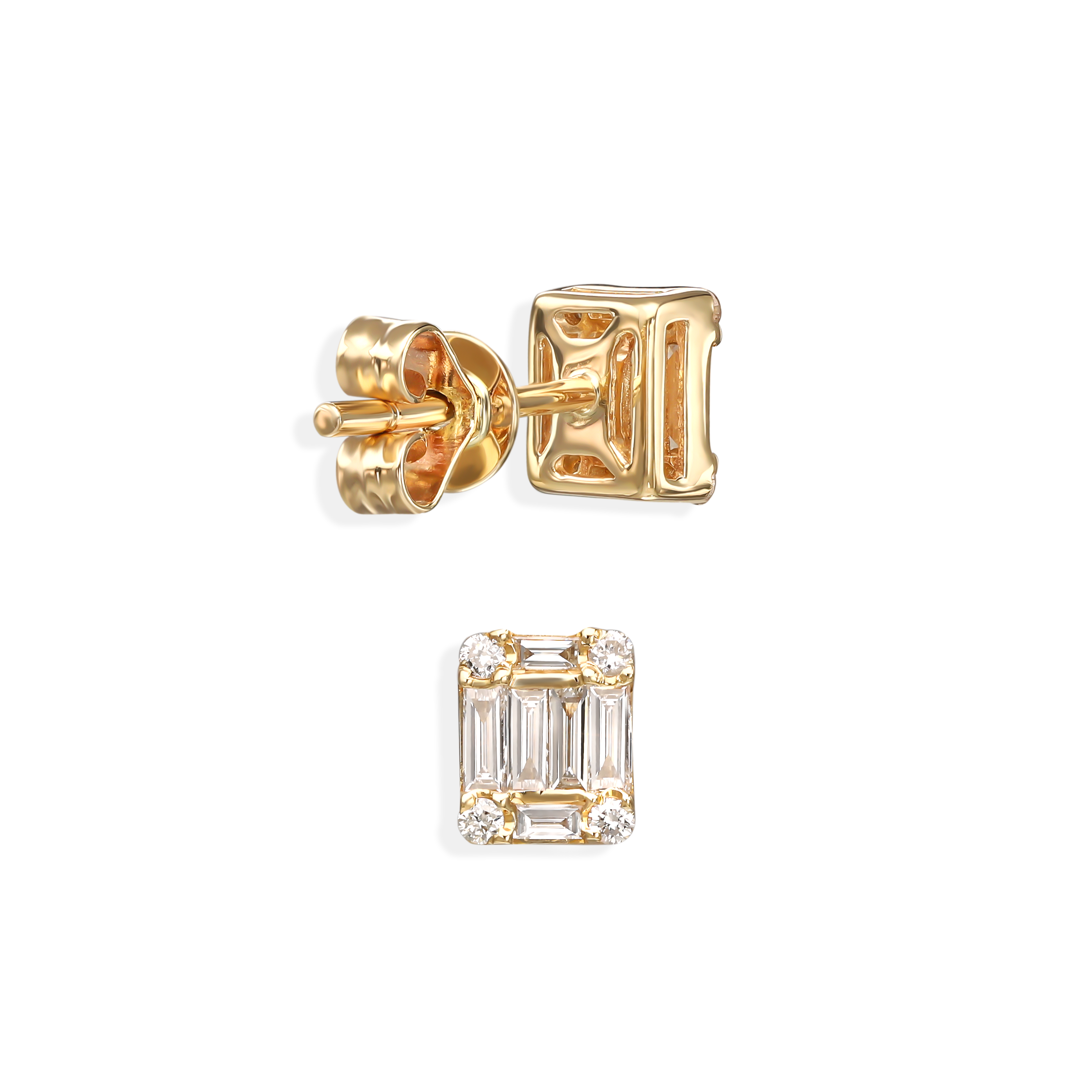 Kolczyki złote z diamentami naturalnymi 0.3 ct, próba 585