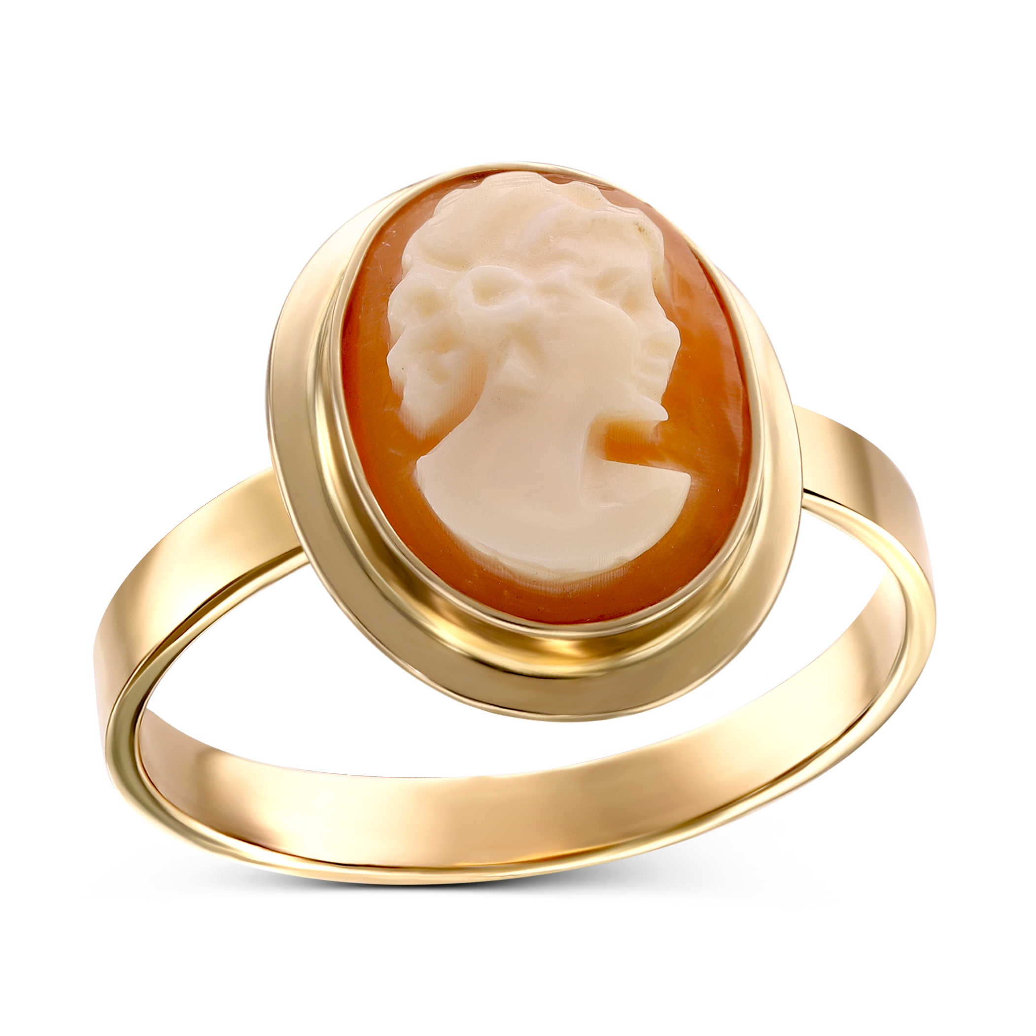 Pierścionek złoty kamea, rozmiar 13, próba 585