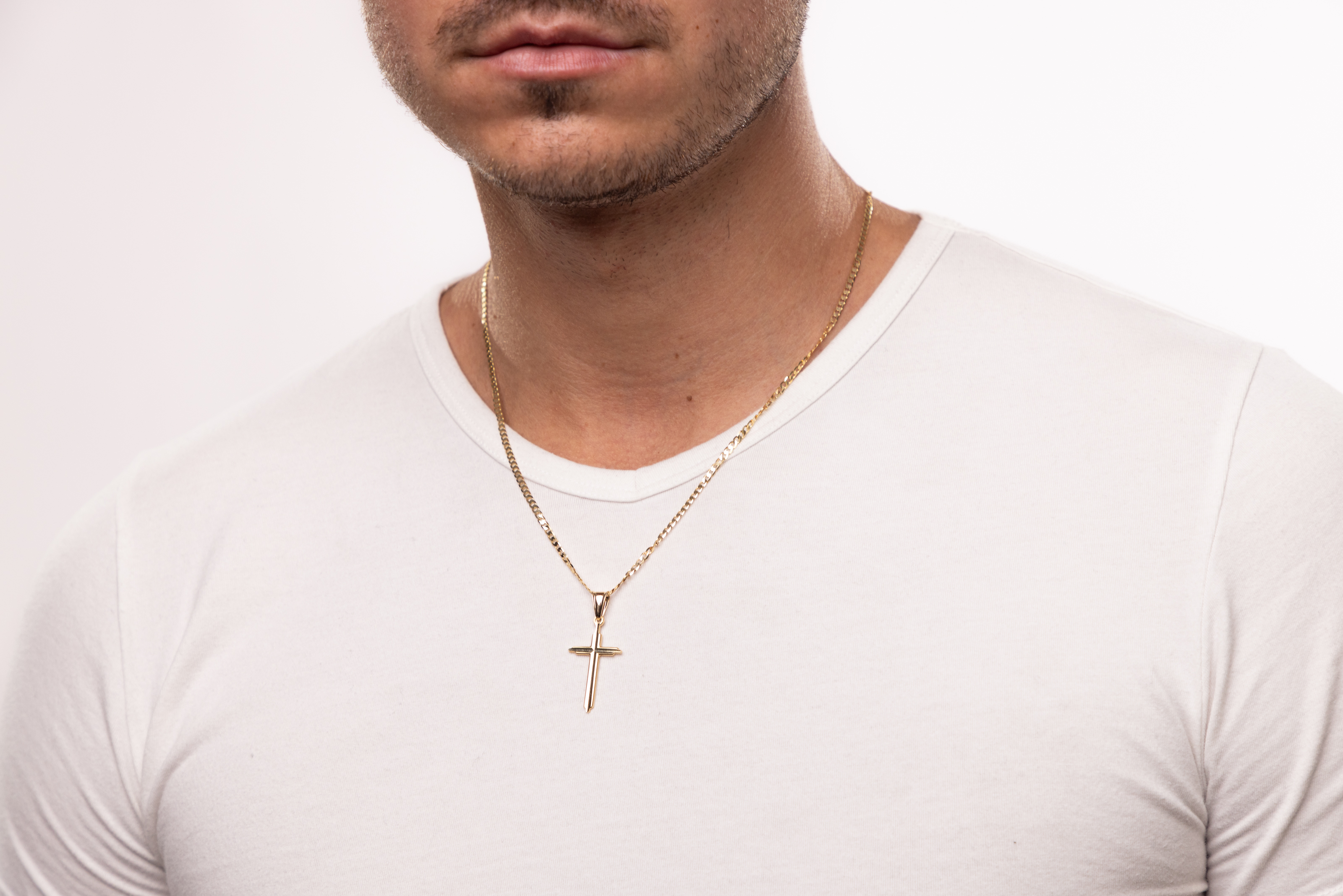 Krzyżyk złoty męski, próba 585