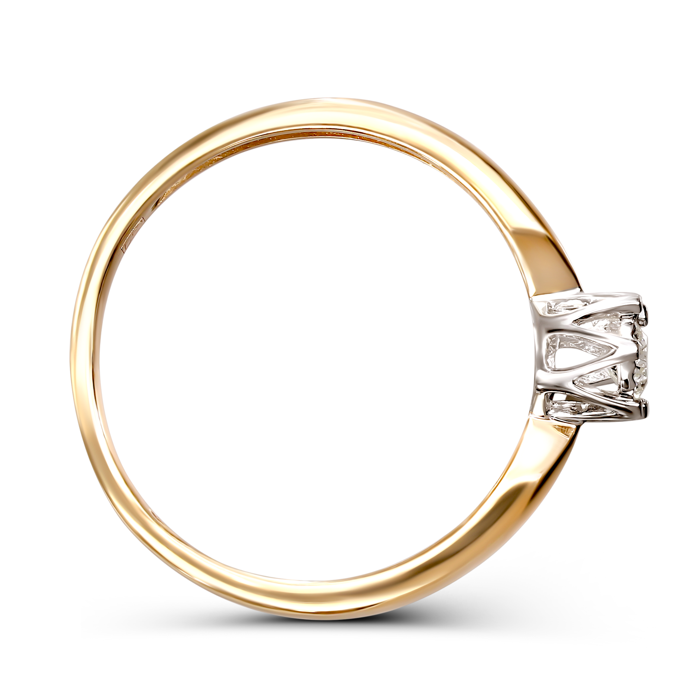 Pierścionek złoty z diamentem naturalnym 0.15 ct, próba 585