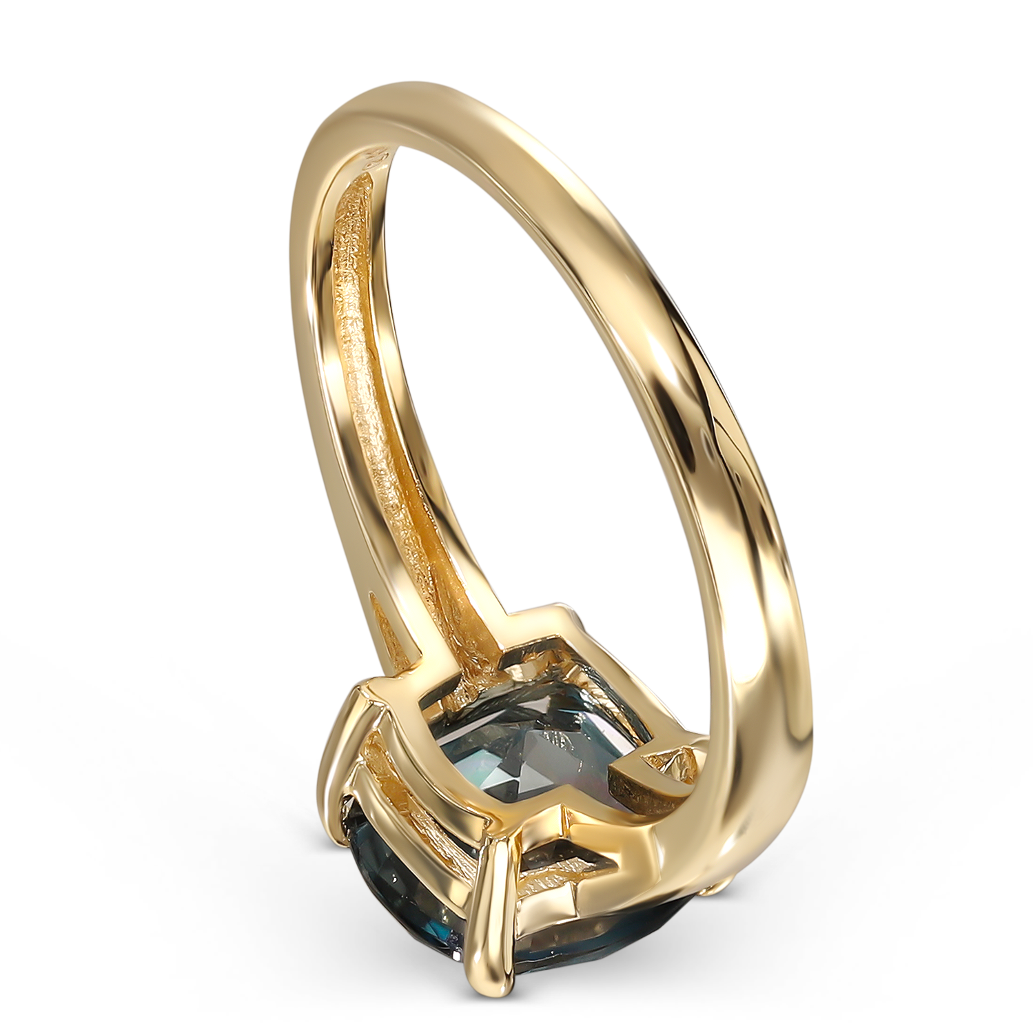 Pierścionek złoty z topazem London Blue 2,47 ct, rozmiar 13, próba 585