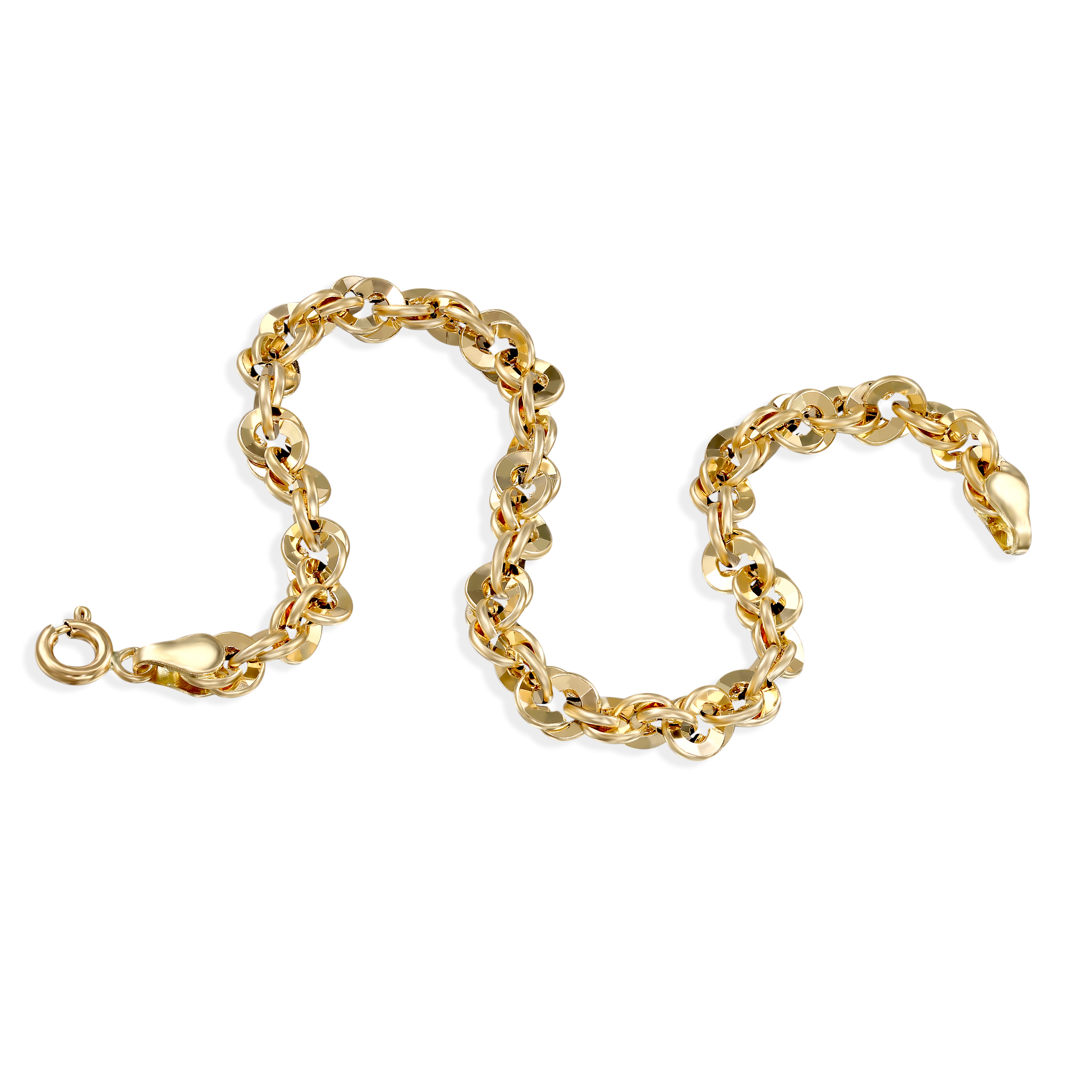 Bransoleta złota korda diamentowana 5,35 mm, długość 19 cm, próba 585