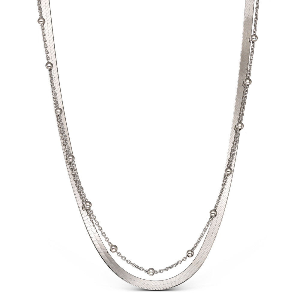 Srebrny naszyjnik podwójny taśma, próba 925