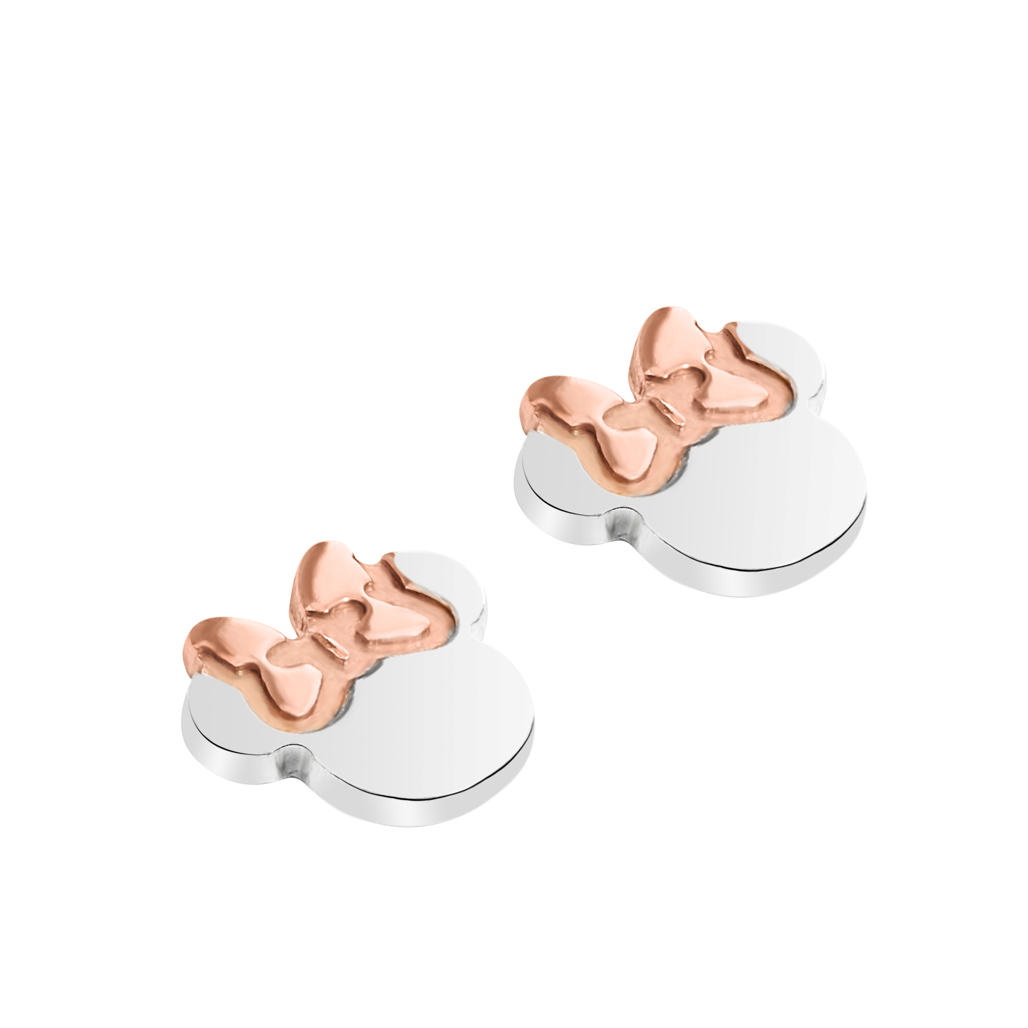 Srebrne kolczyki z emalią Myszka Minnie, próba 925