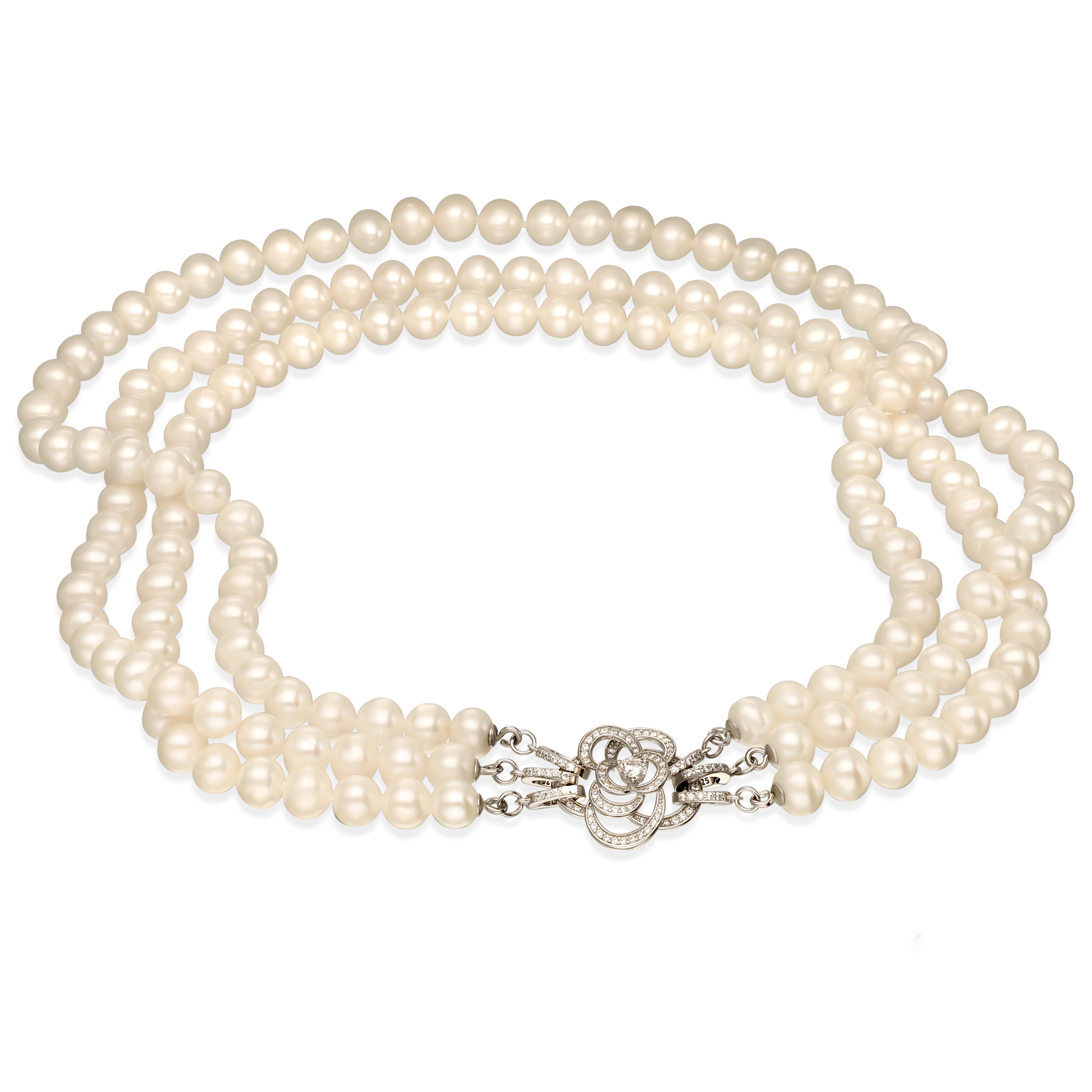 Srebrny naszyjnik z 161 pereł słodkowodnych, próba 925