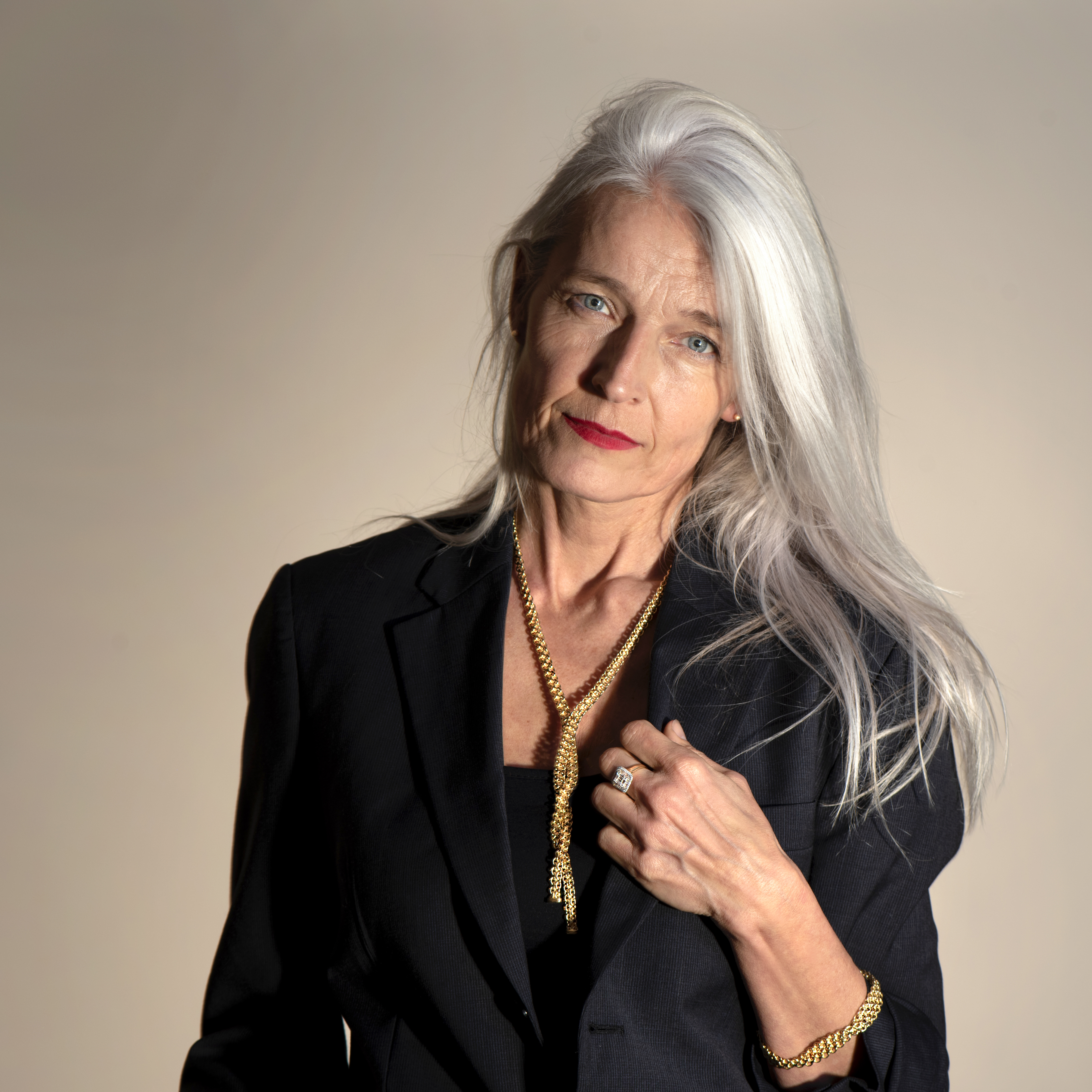 Złoty naszyjnik krawatka o splocie bismark, próba 585