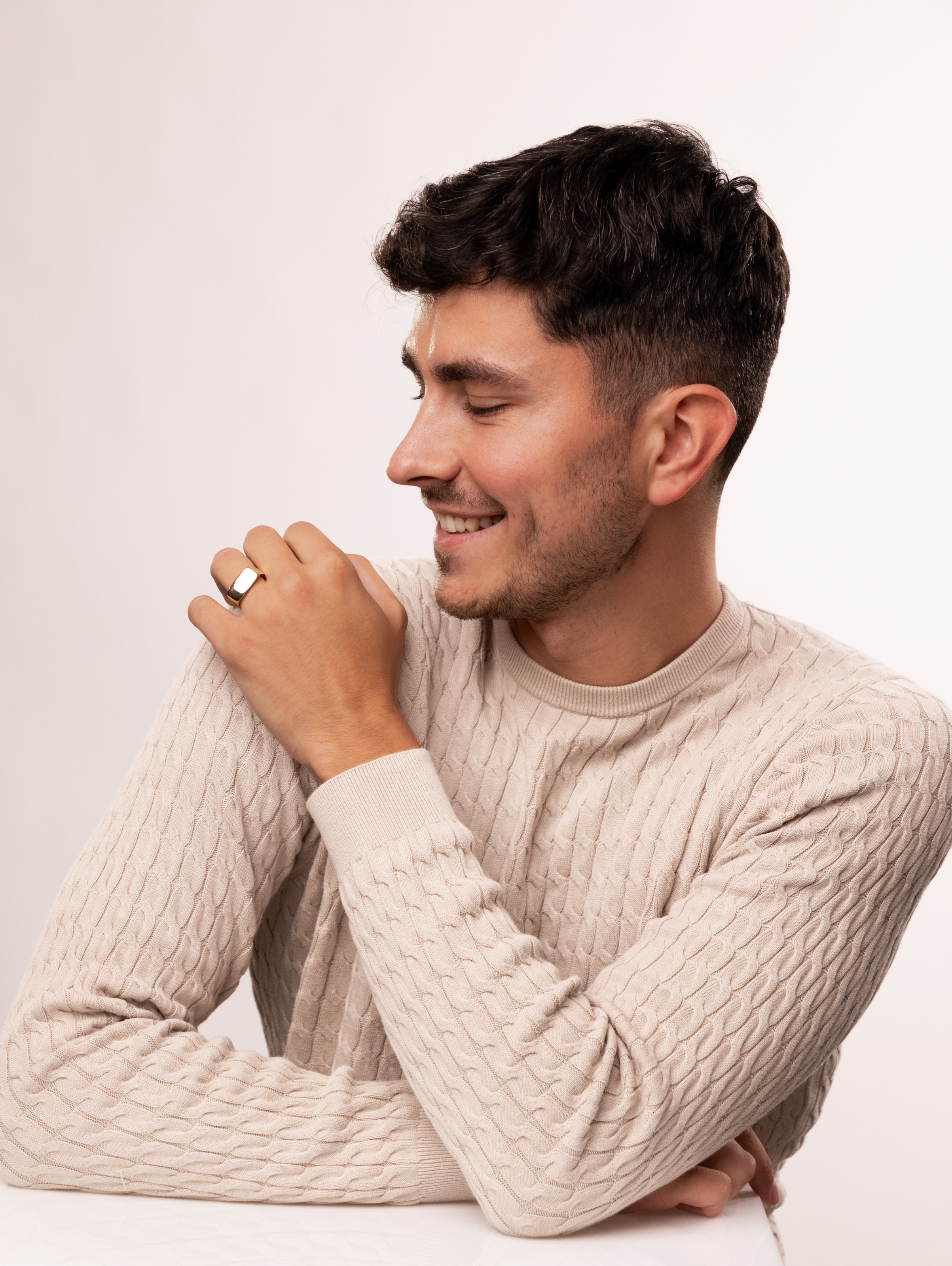 Sygnet złoty męski z gładką koroną, rozmiar 17, próba 585