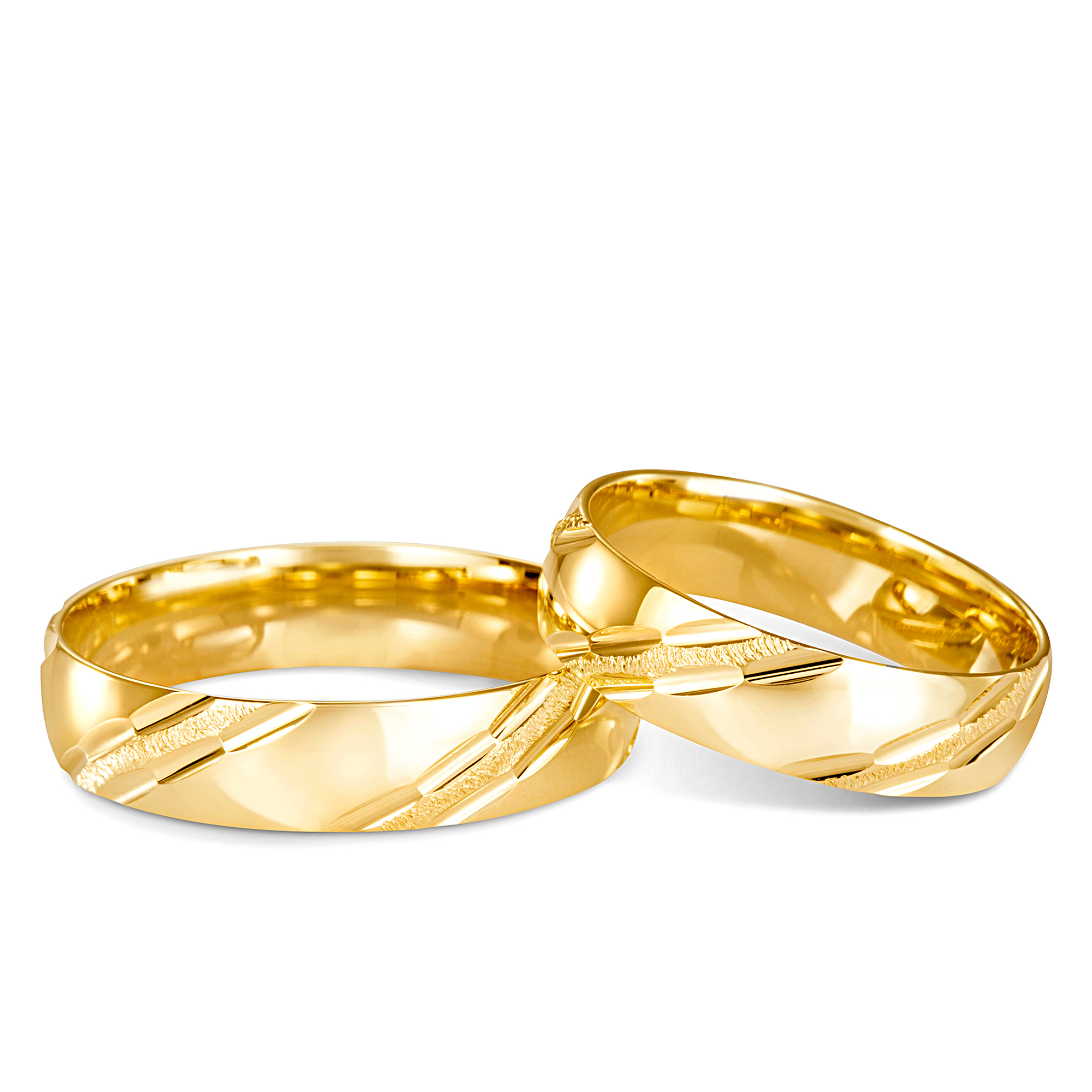 Obrączki ślubne klasyczne złote półokrągłe L01, próba 585