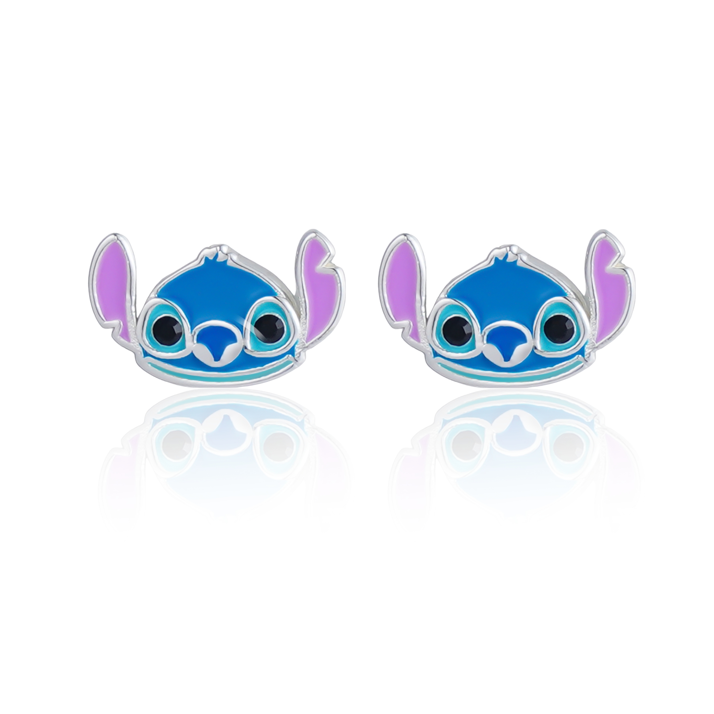Srebrne kolczyki sztyfty Stitch, próba 925