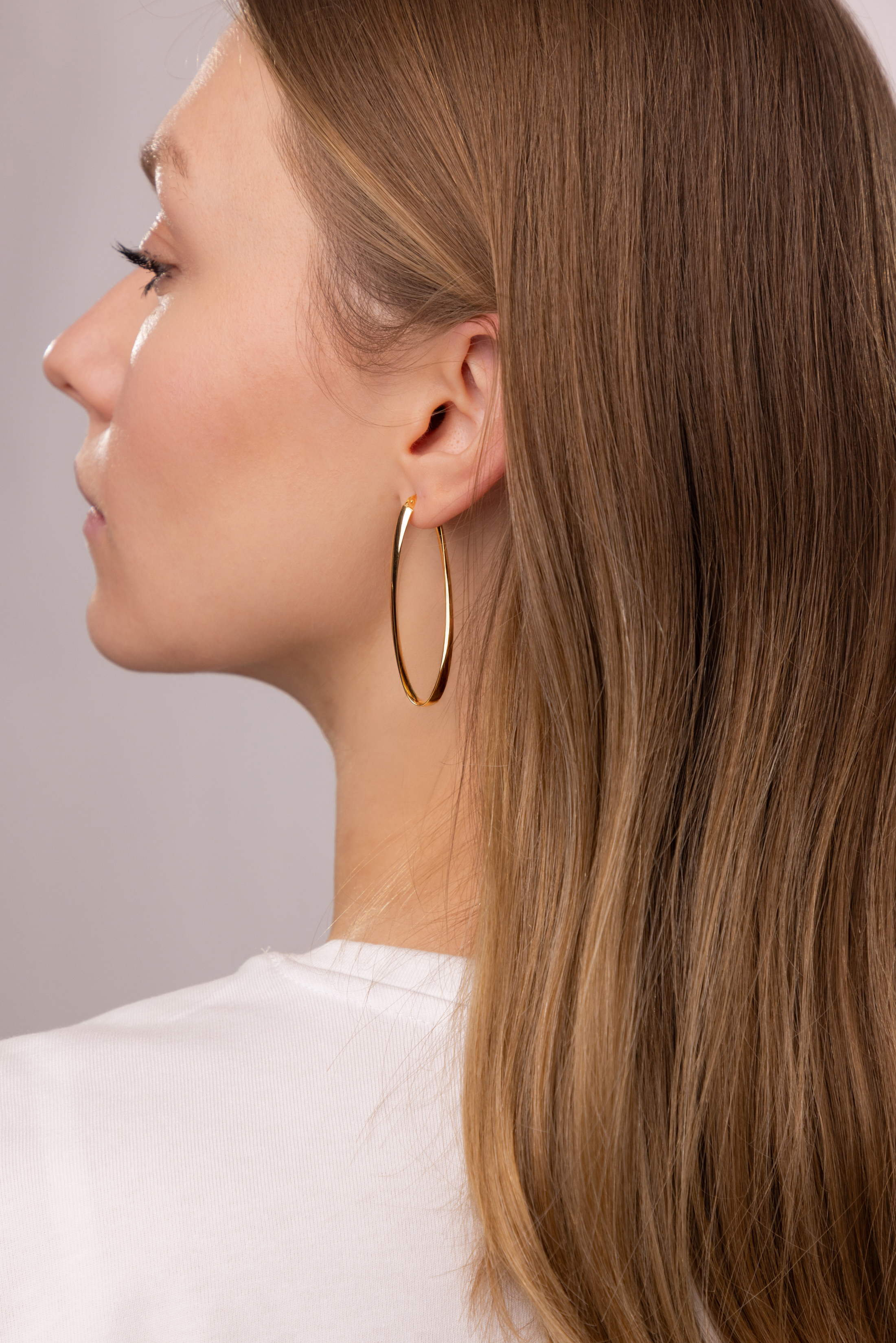 Kolczyki złote wiszące pętle, próba 585