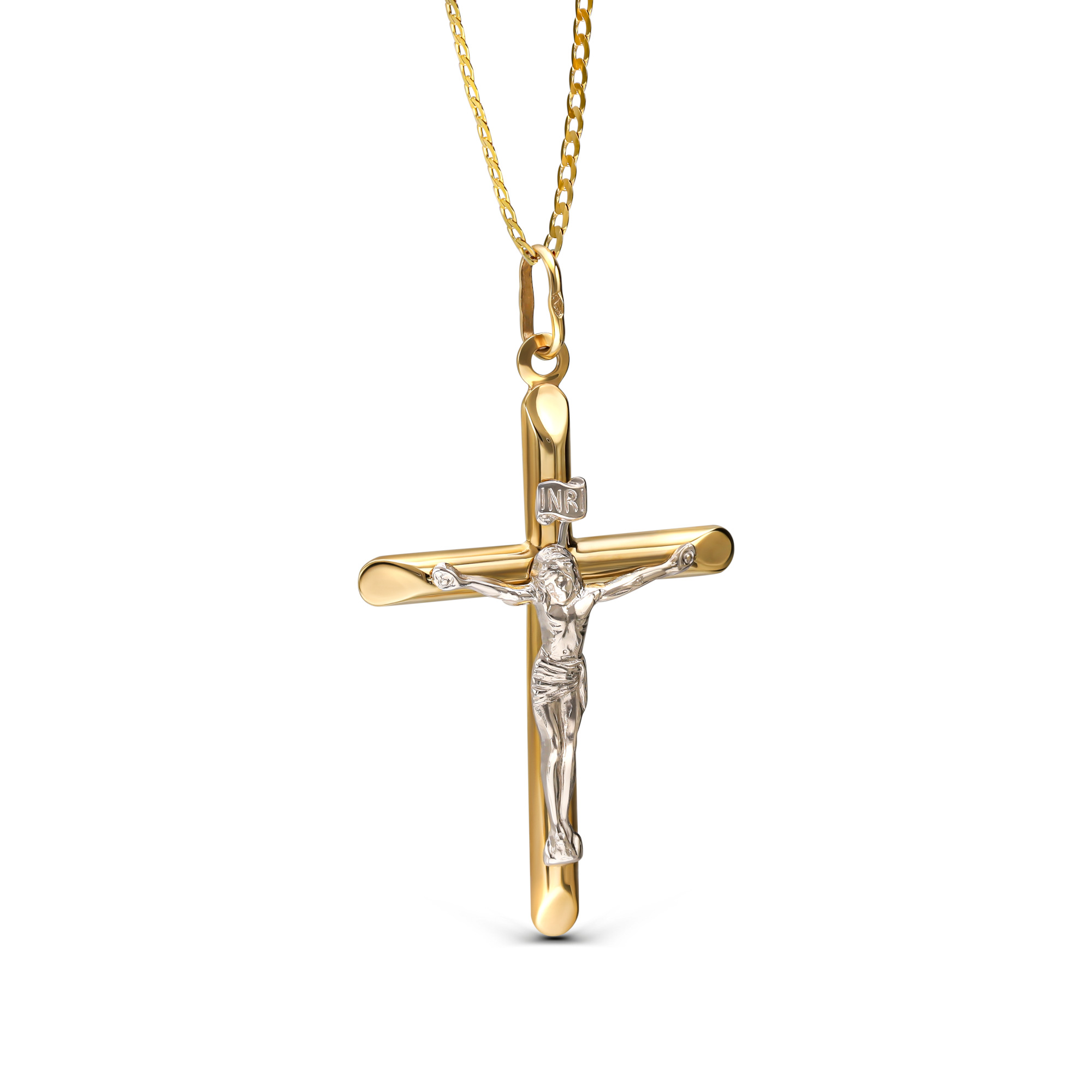 Krzyżyk złoty z wizerunkiem Jezusa, próba 585