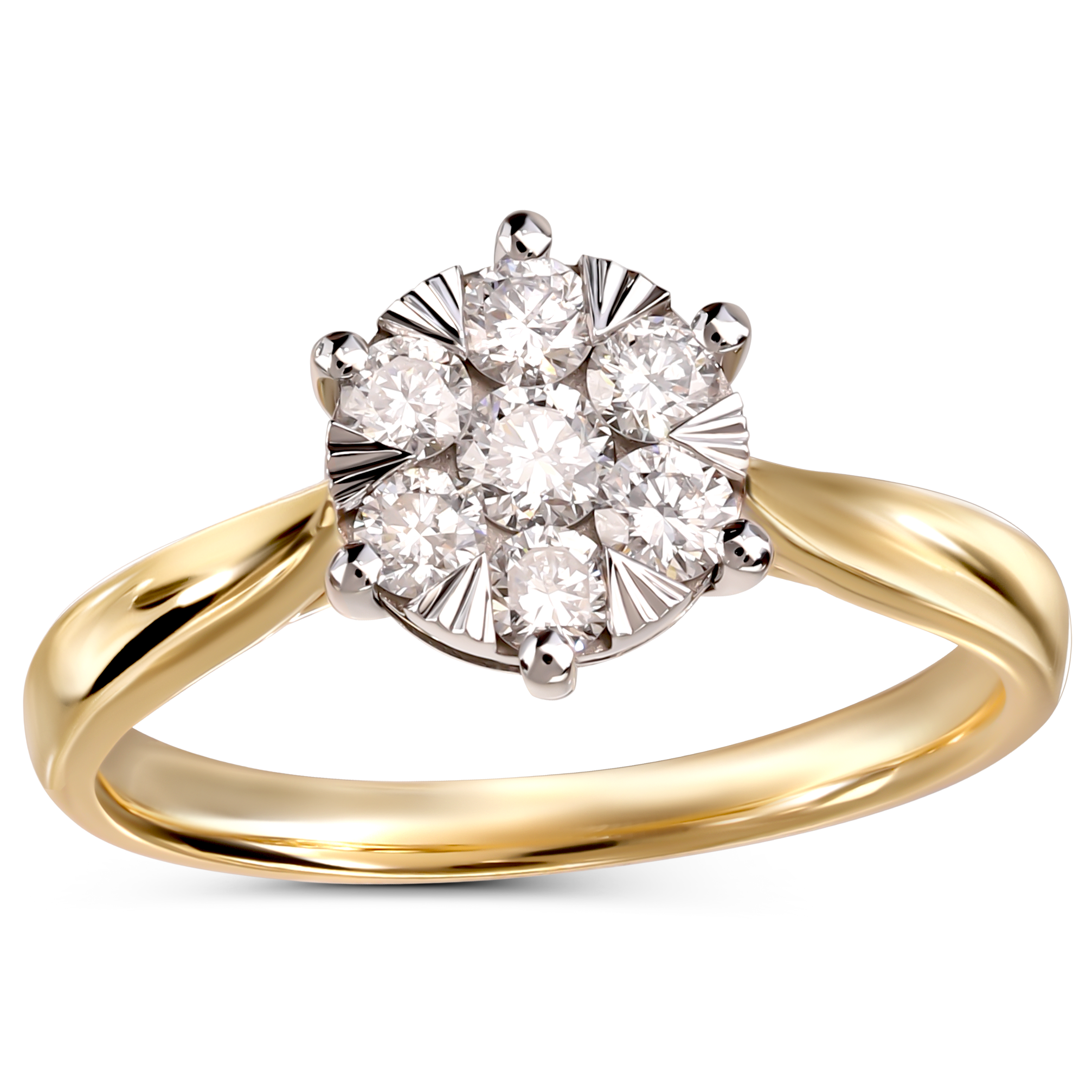 Pierścionek złoty z diamentami naturalnymi 0.62 ct, próba 585