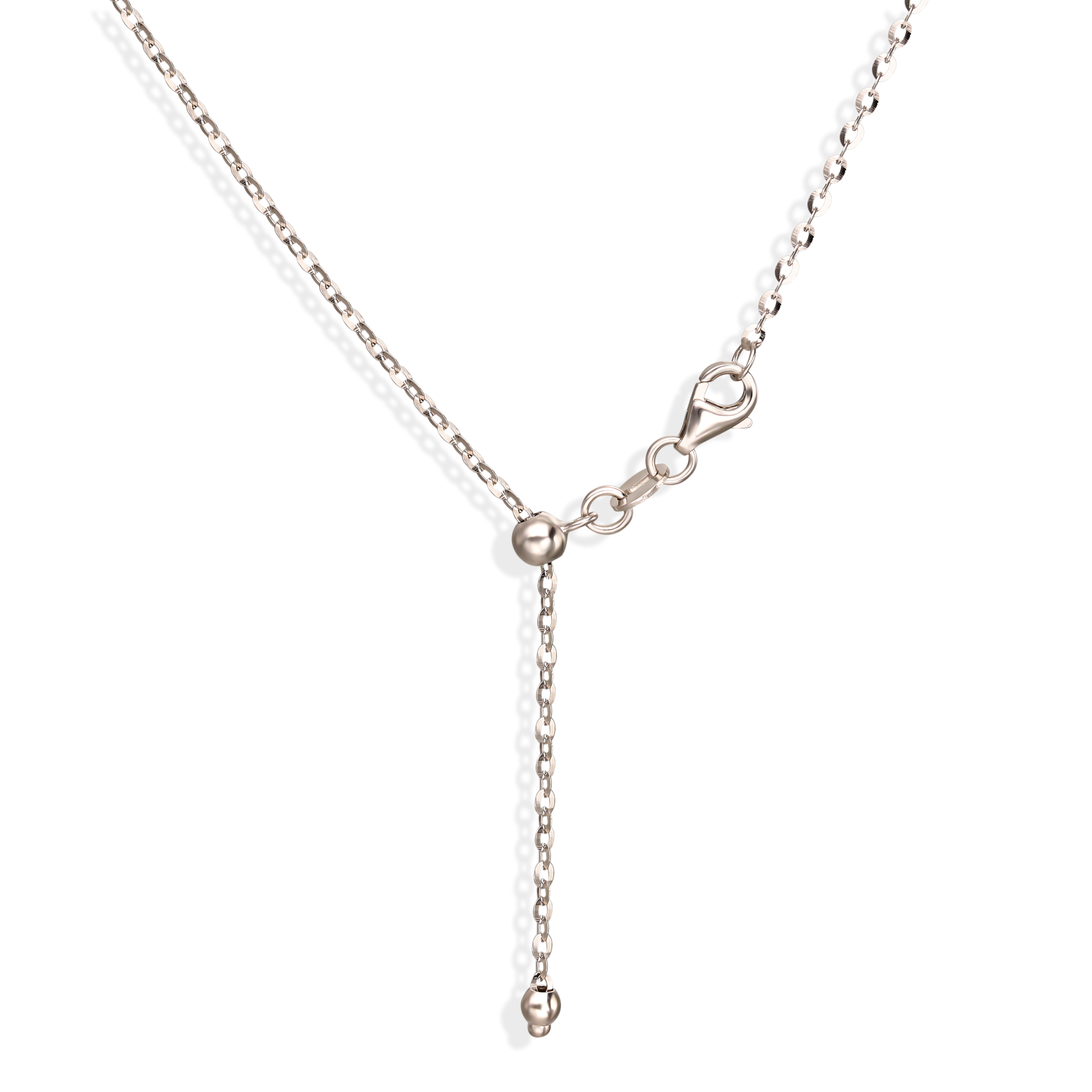 Łańcuszek z białego złota ankier z regulowaną długością 42 cm, próba 585