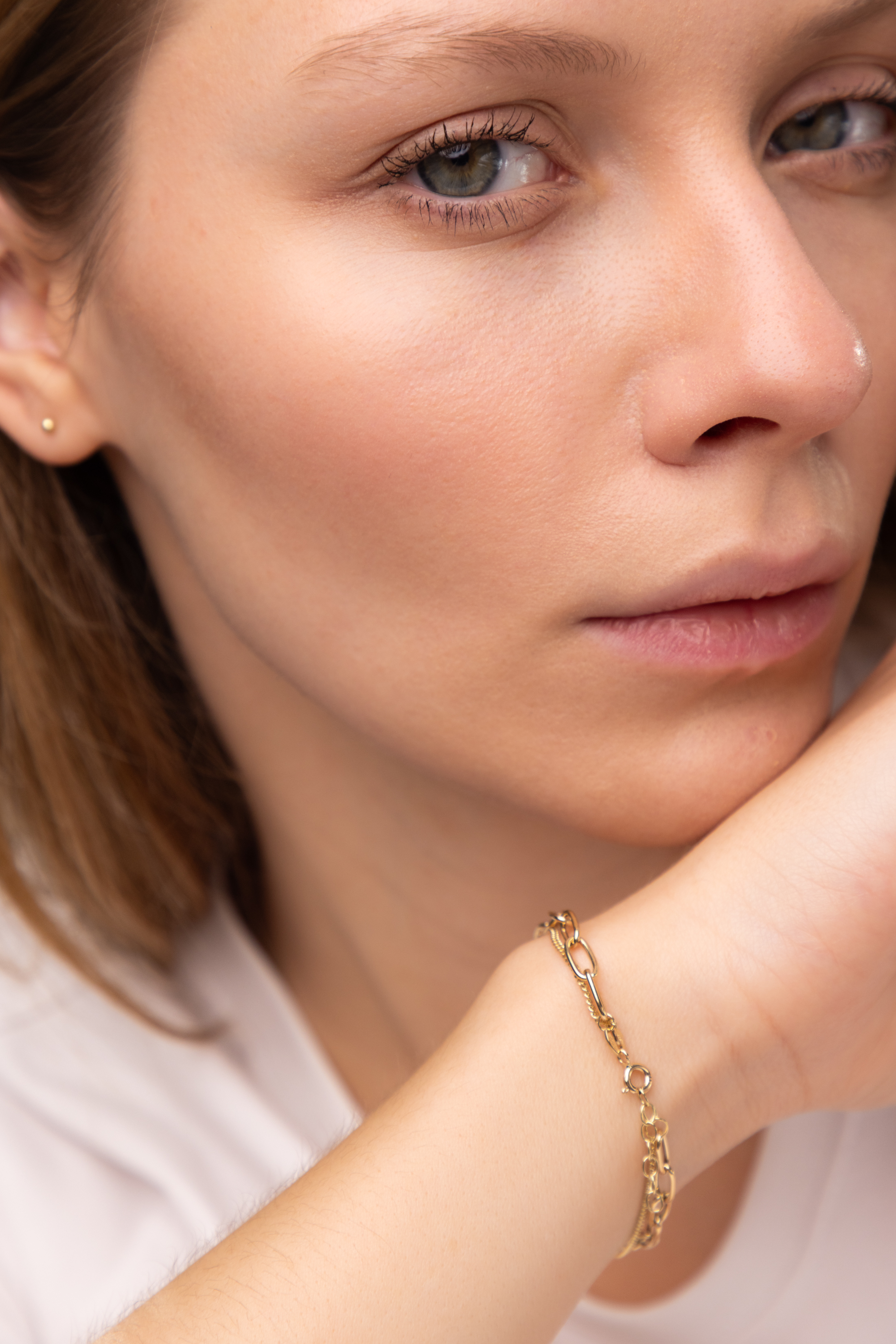 Bransoletka złota na podwójnym łańcuszku, próba 585