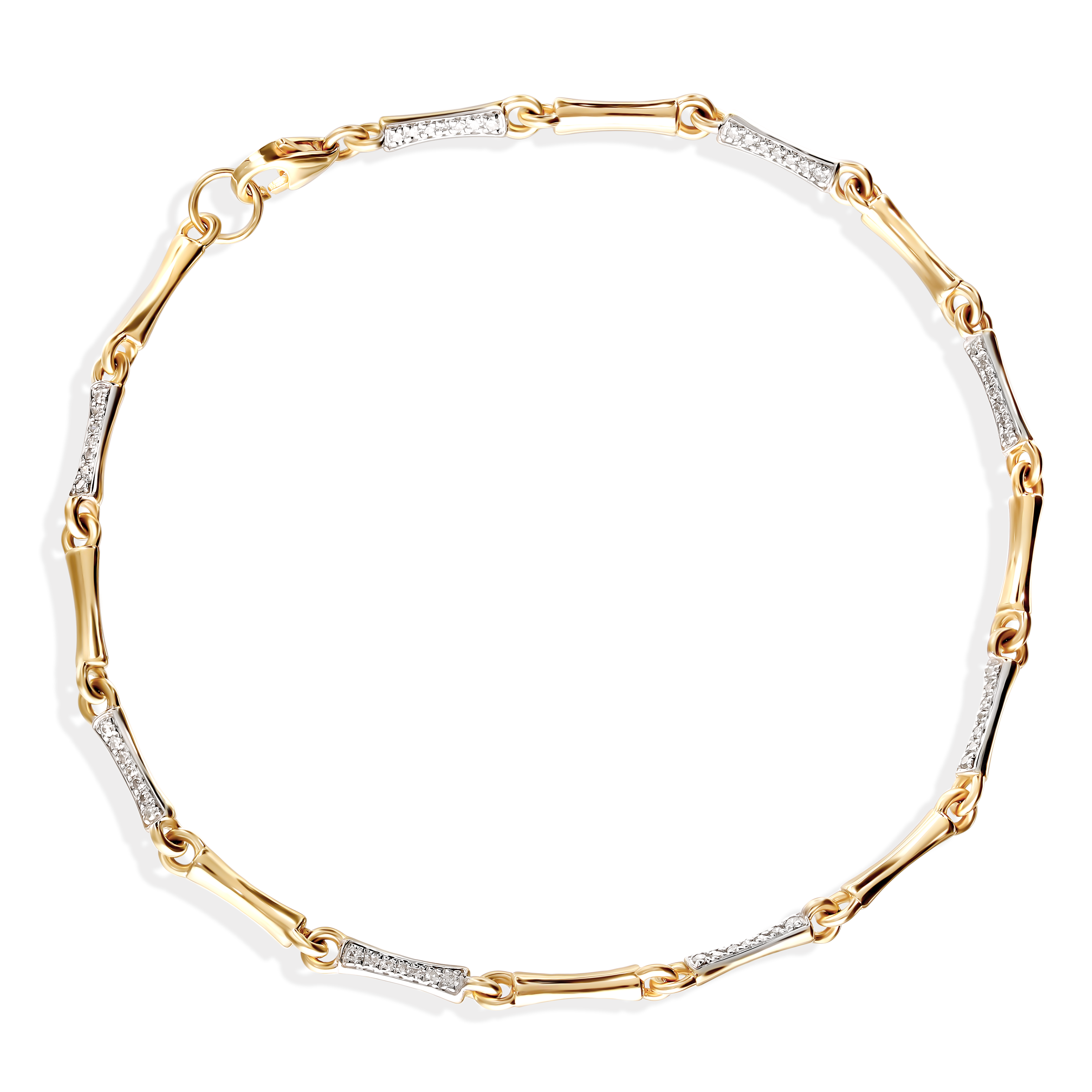Bransoletka złota z diamentami naturalnymi 0.19 ct, próba 585