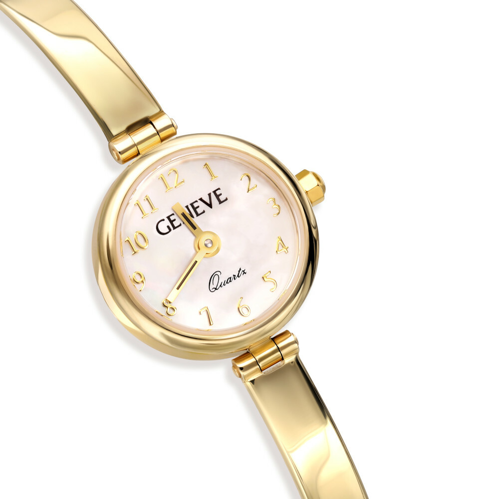 Damski złoty zegarek z perłową tarczą GENEVE, próba 585