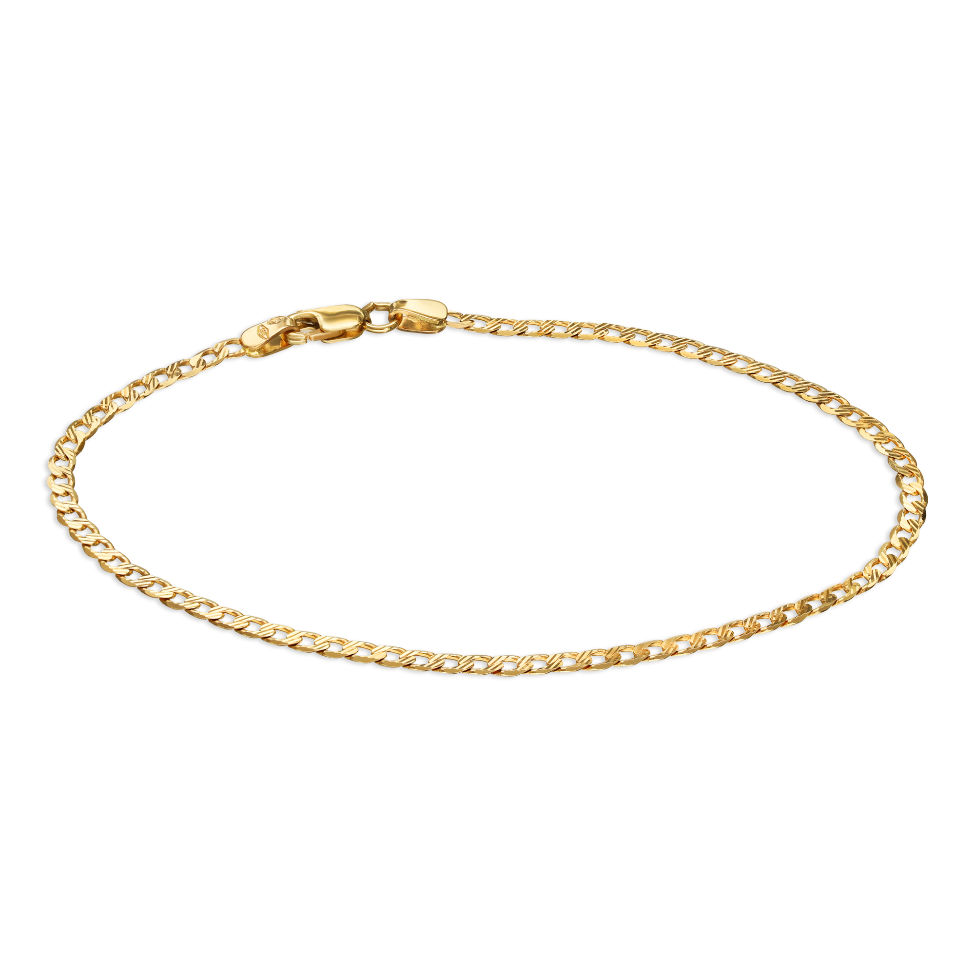 Bransoletka złota splot pancerka z diamentowaniem 2,5 mm, długość 19 cm, próba 585