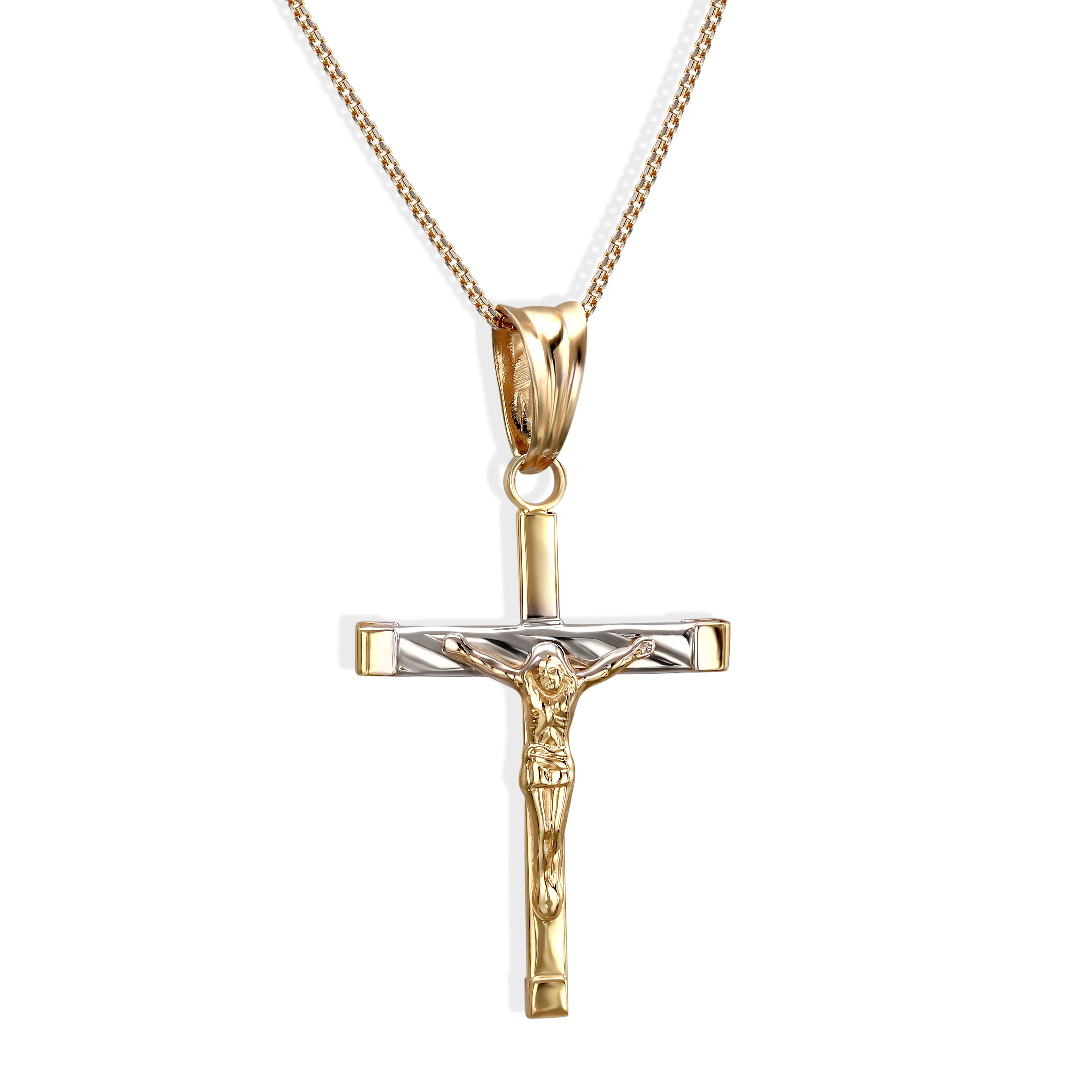 Złoty krzyżyk z wizerunkiem Jezusa Chrystusa, próba 585