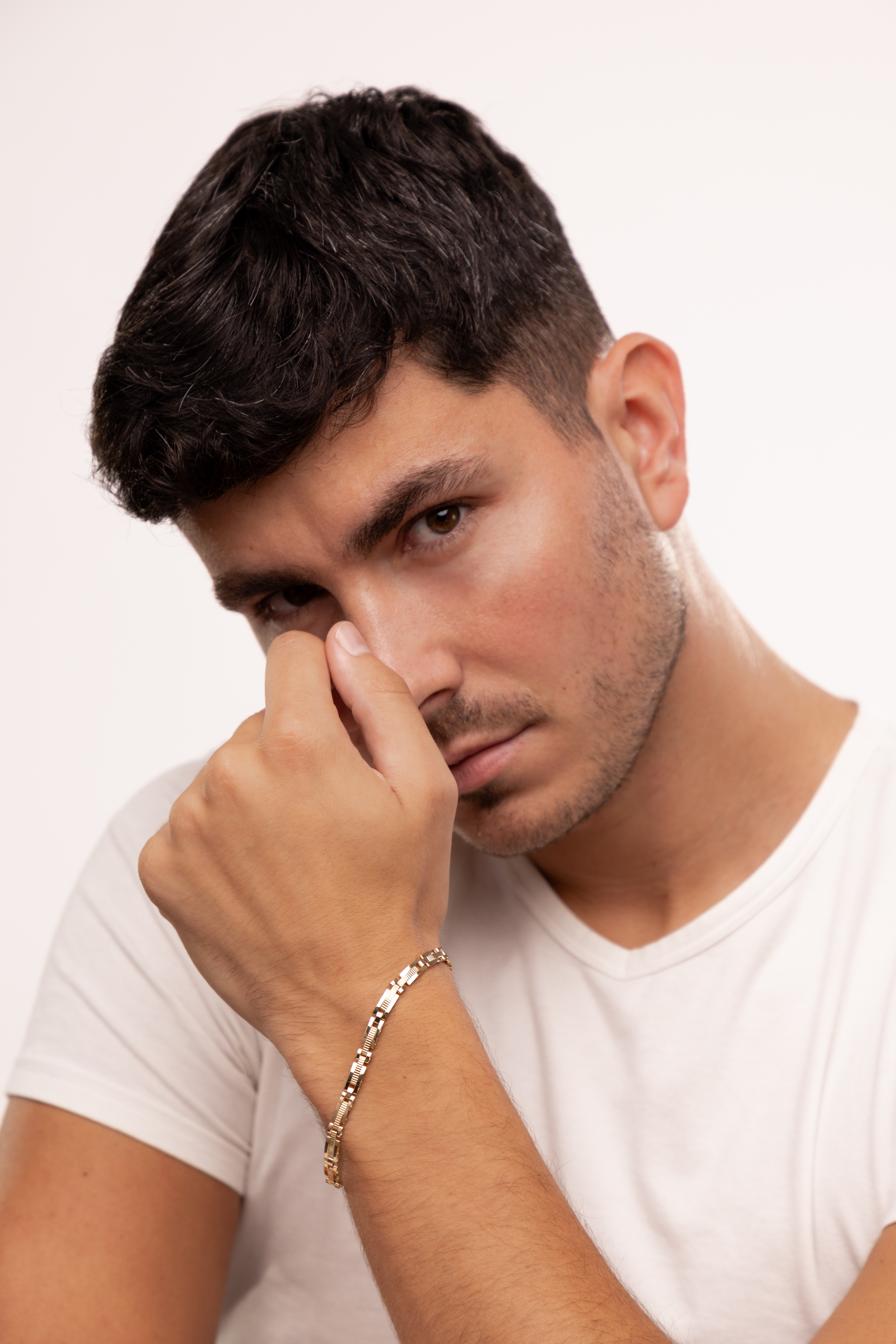 Nowoczesna złota bransoleta męska, próba 585