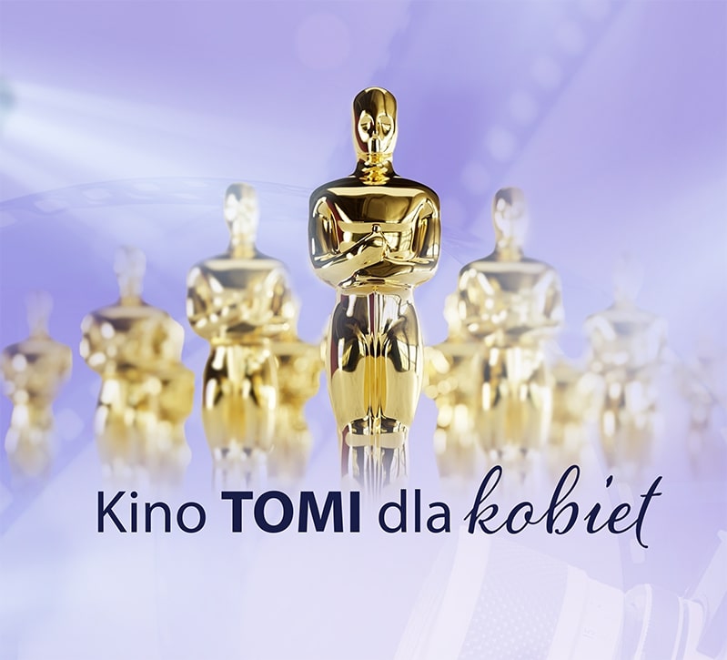 Oscary na fioletowym tle Kino Tomi OCH!