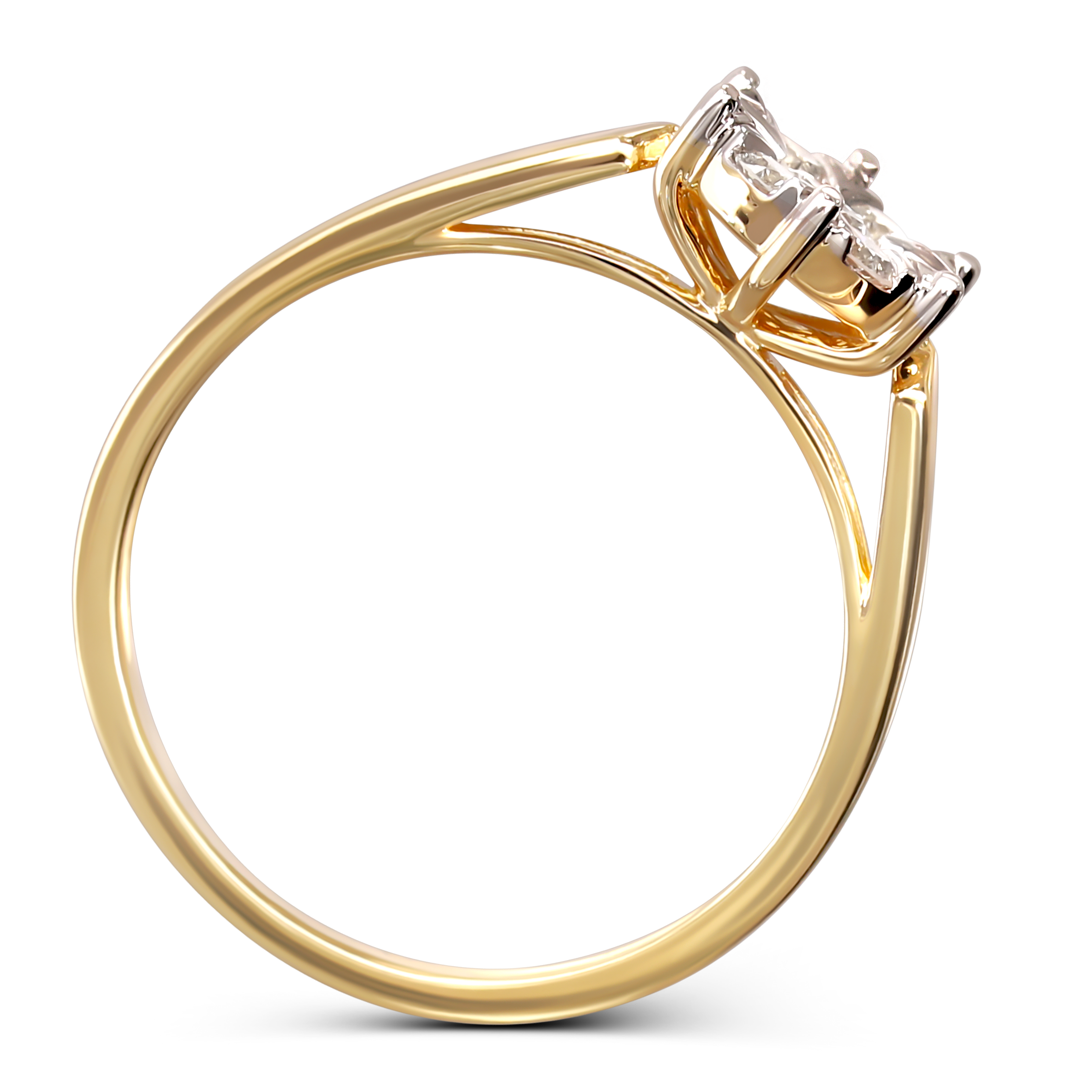 Pierścionek złoty z diamentami naturalnymi 0.42 ct, próba 585