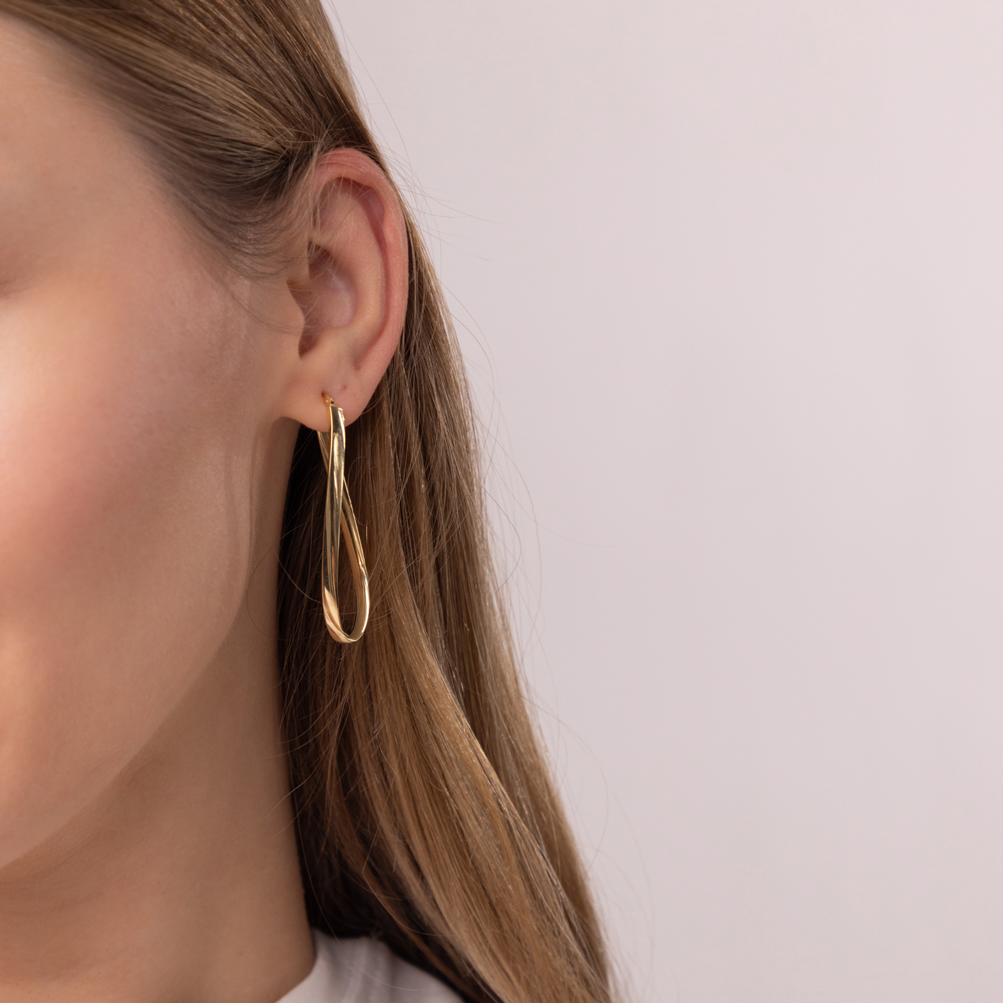 Kolczyki złote wiszące pętle, próba 585