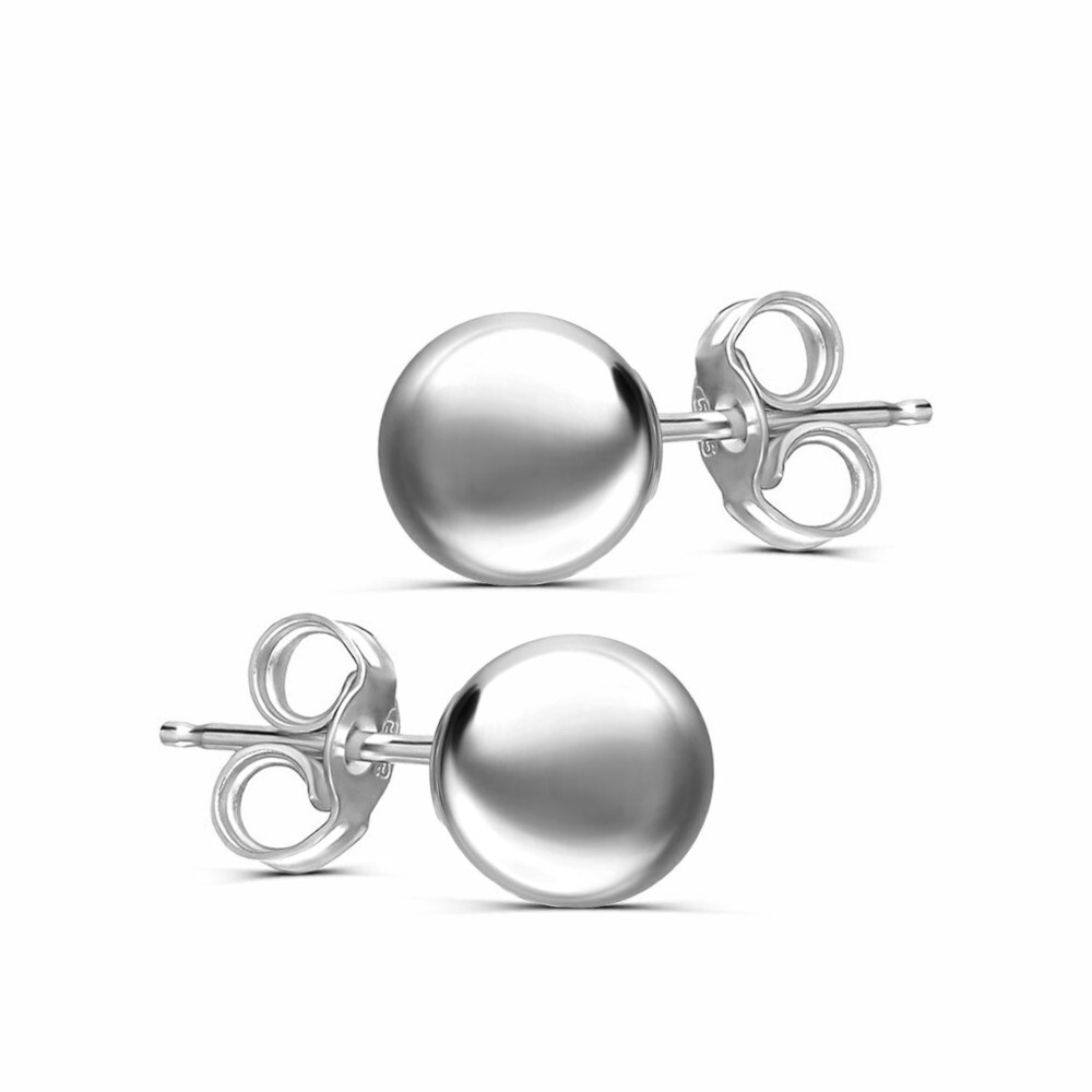 Kolczyki srebrne kulki 6 mm, pr.925